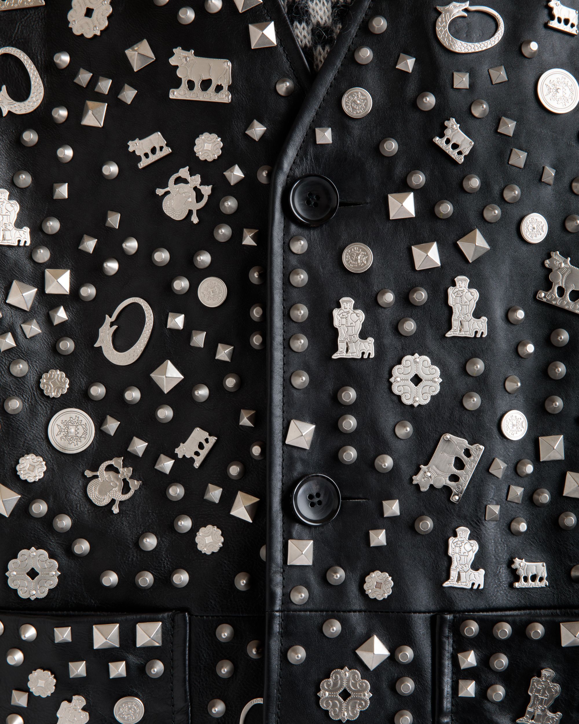Vest In Black Leather with Studs - Women's - Bally - 08