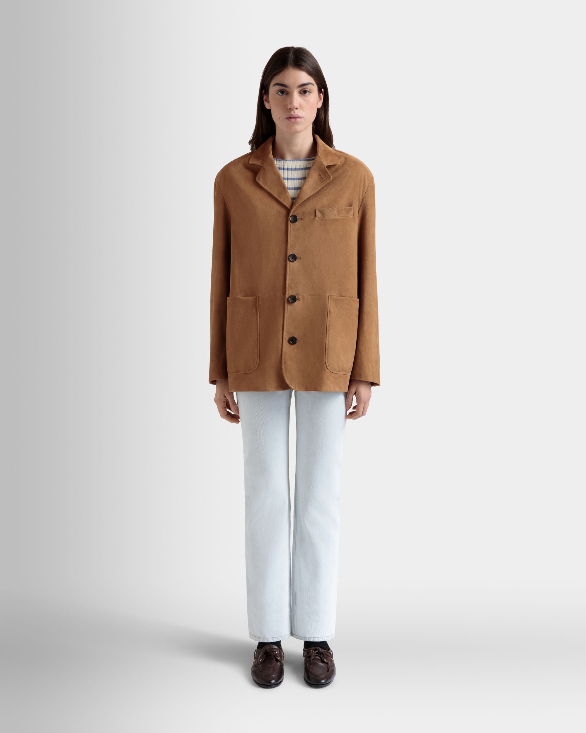Blazer in Brown Suede - Women's - Bally - 03