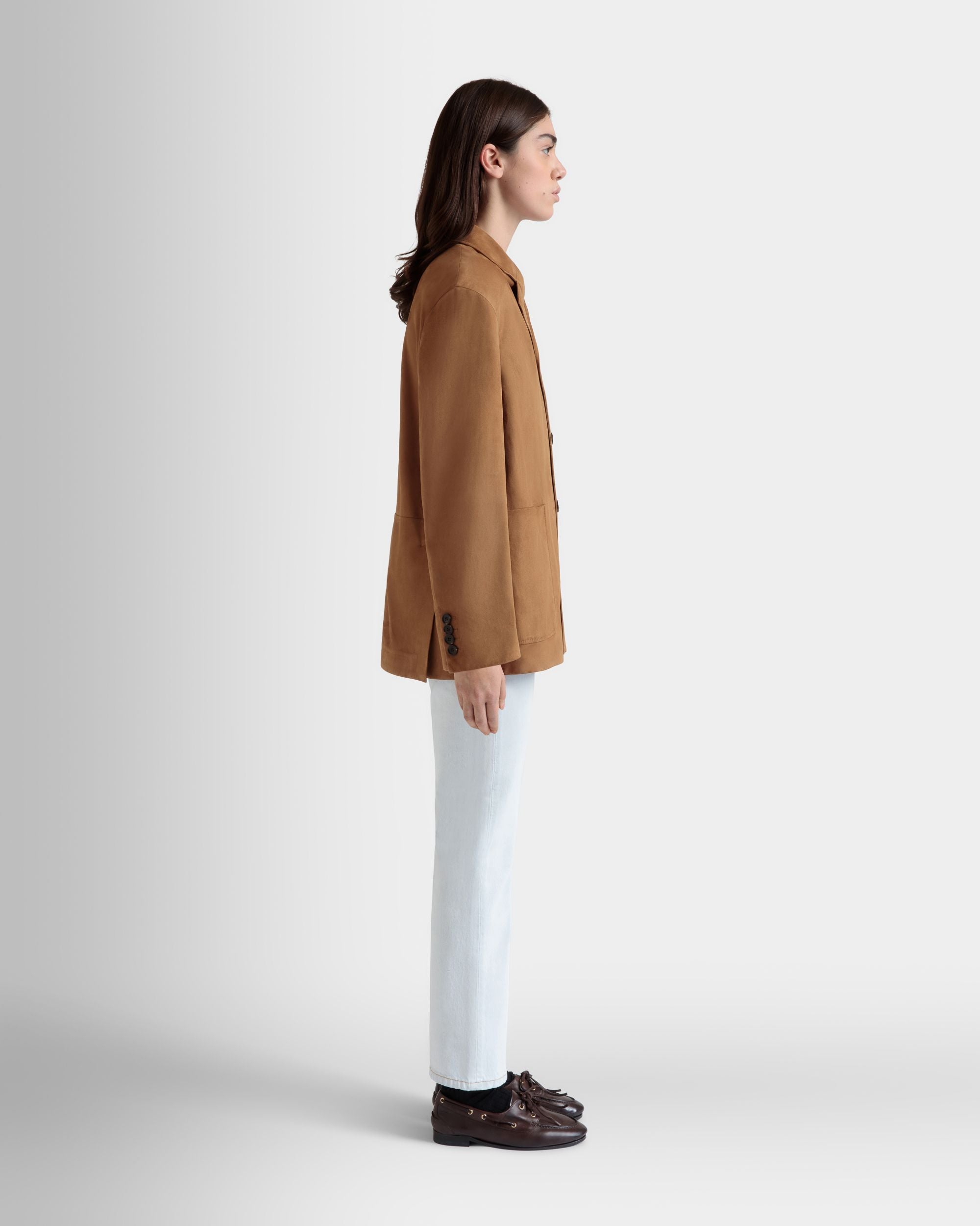 Blazer in Brown Suede - Women's - Bally - 06