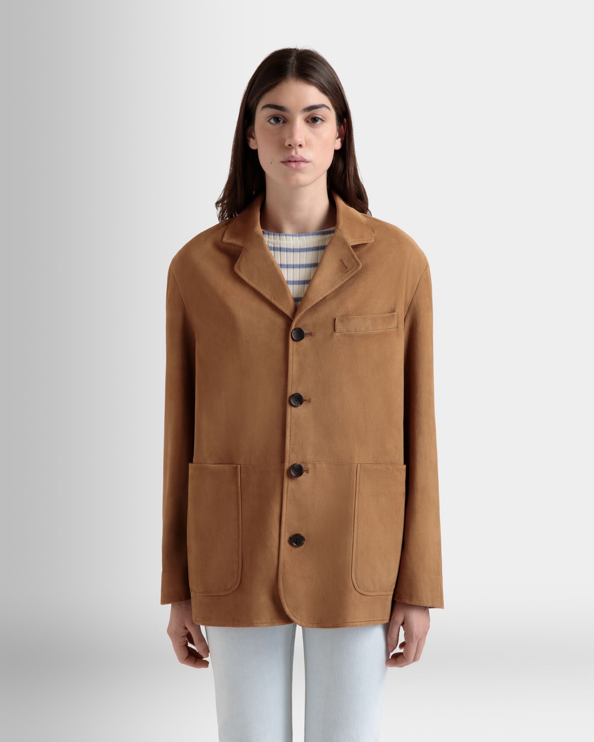 Blazer in Brown Suede - Women's - Bally - 08