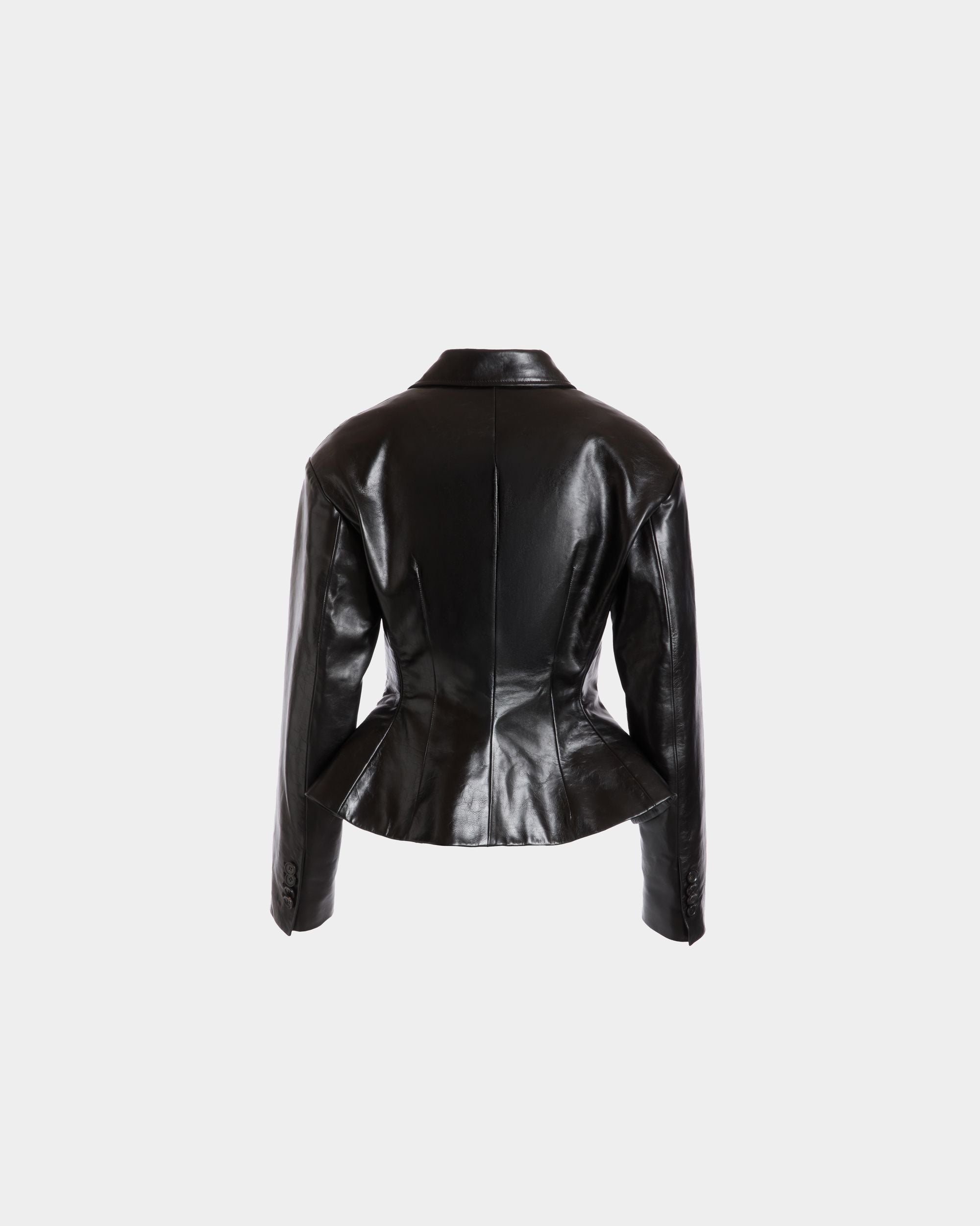Blazer Aus Schwarzem Leder - Women's - Bally - 03
