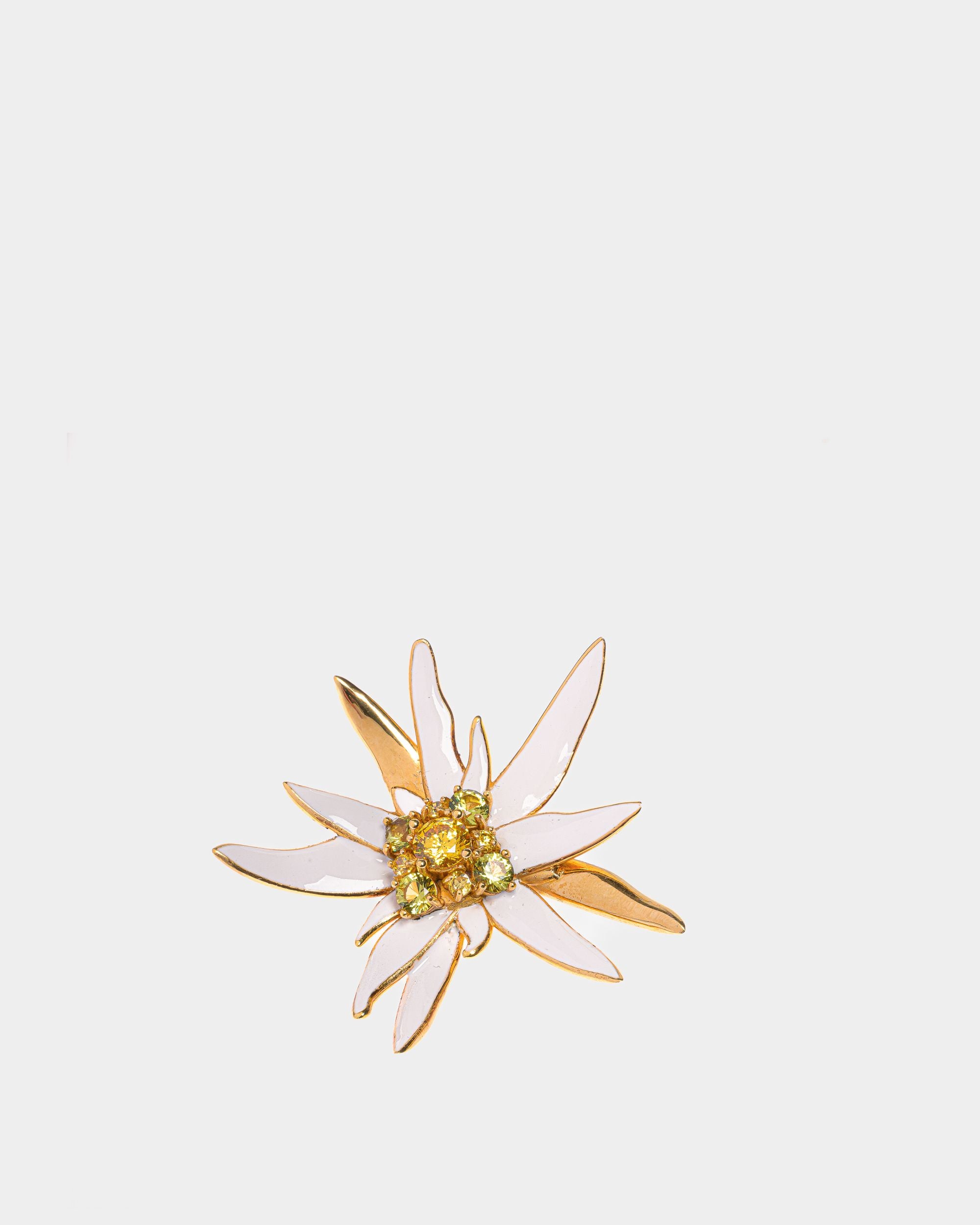 Spilla Edelweiss In Oro Martellato - Donna - Bally - 01