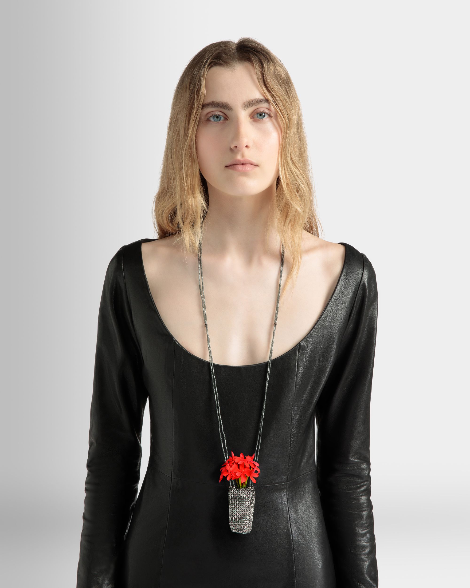 Beads Necklace in Silver Beads - Women's - Bally - 02