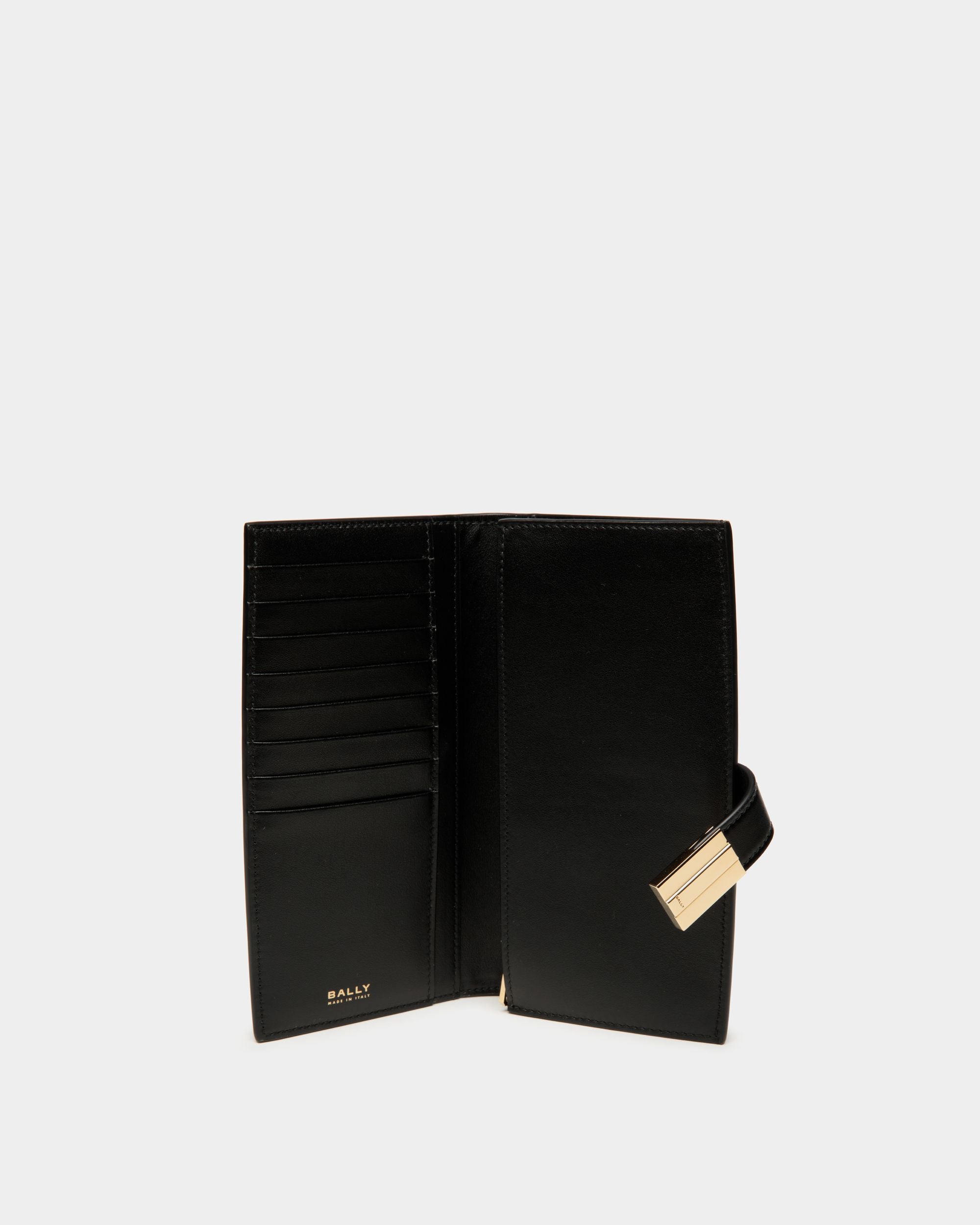 Ollam Long Wallet in Black Leather - Women's - Bally - 03