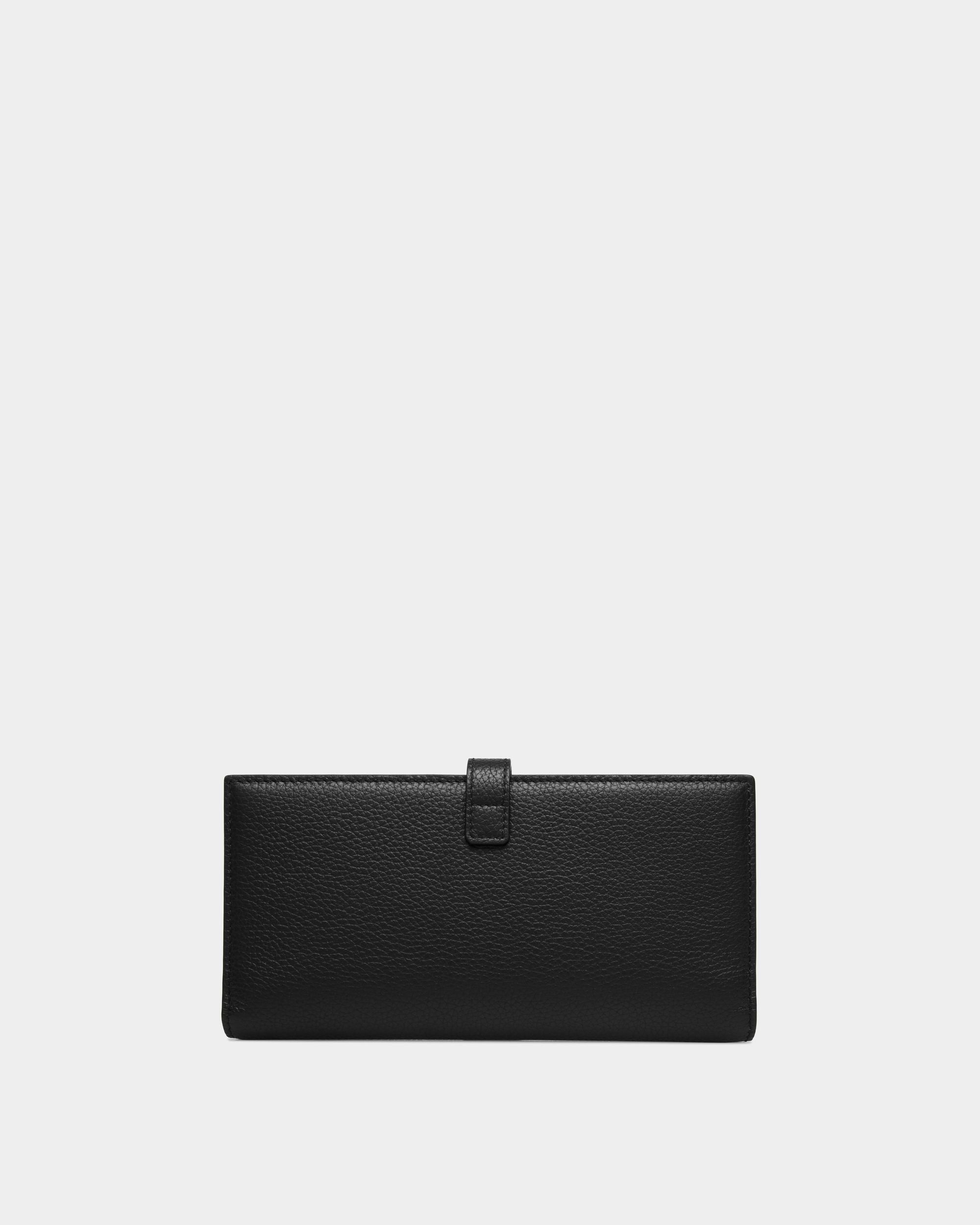 Lock Me Long Wallet In Black Grained Leather - Women's - Bally - 02