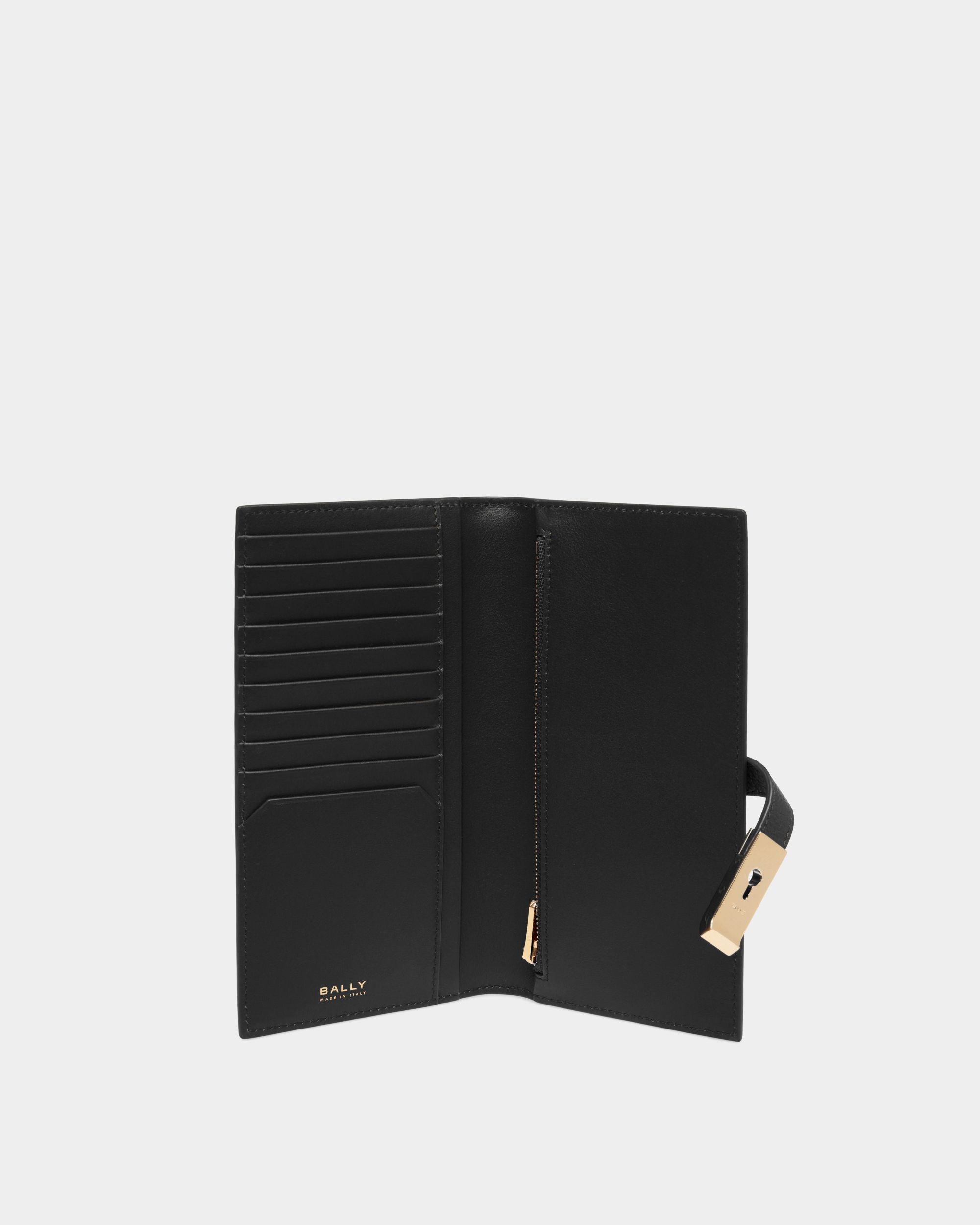 Lock Me Long Wallet In Black Grained Leather - Women's - Bally - 03