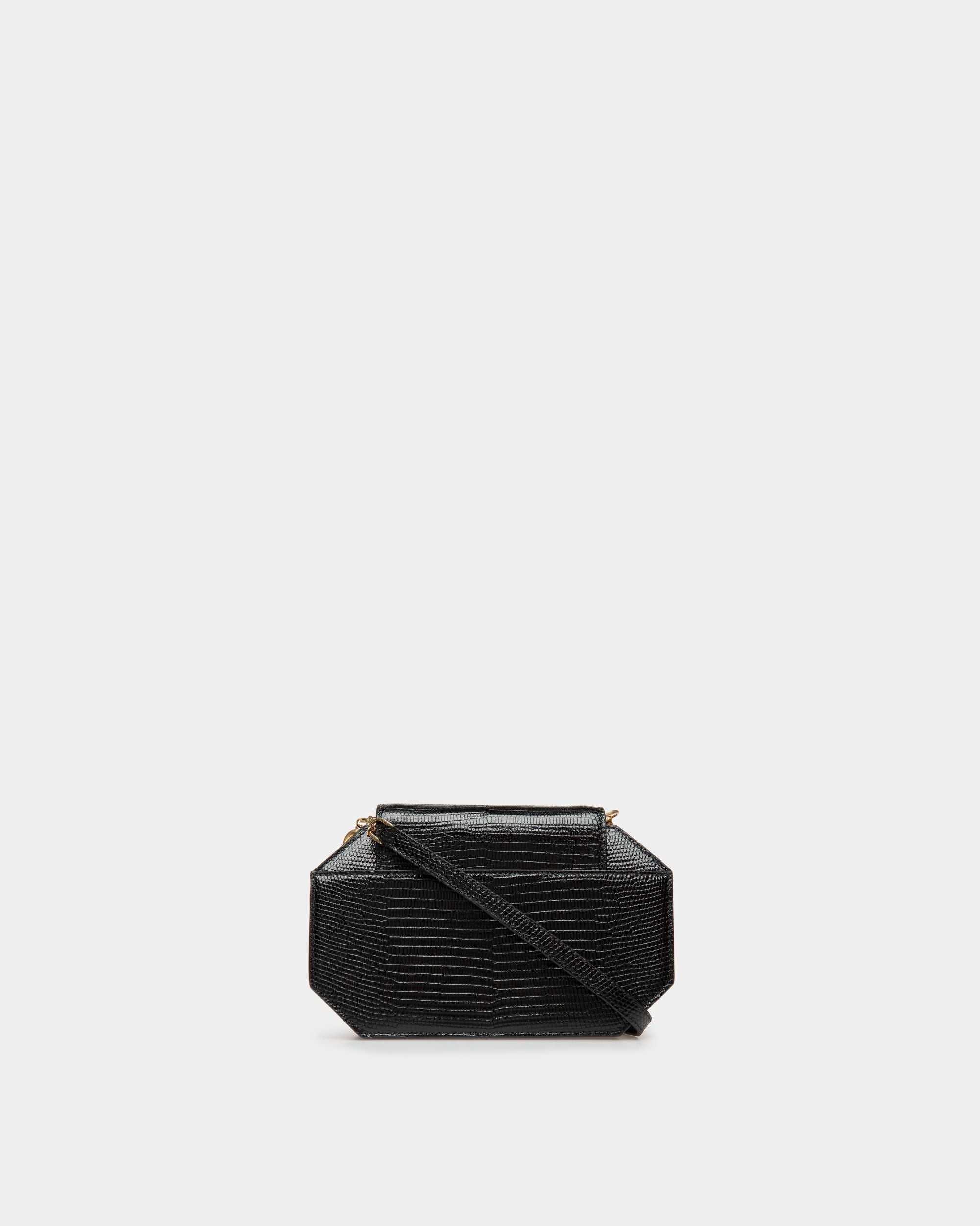 Women's Emblem Octogone In Black Leather | Bally | Still Life Back