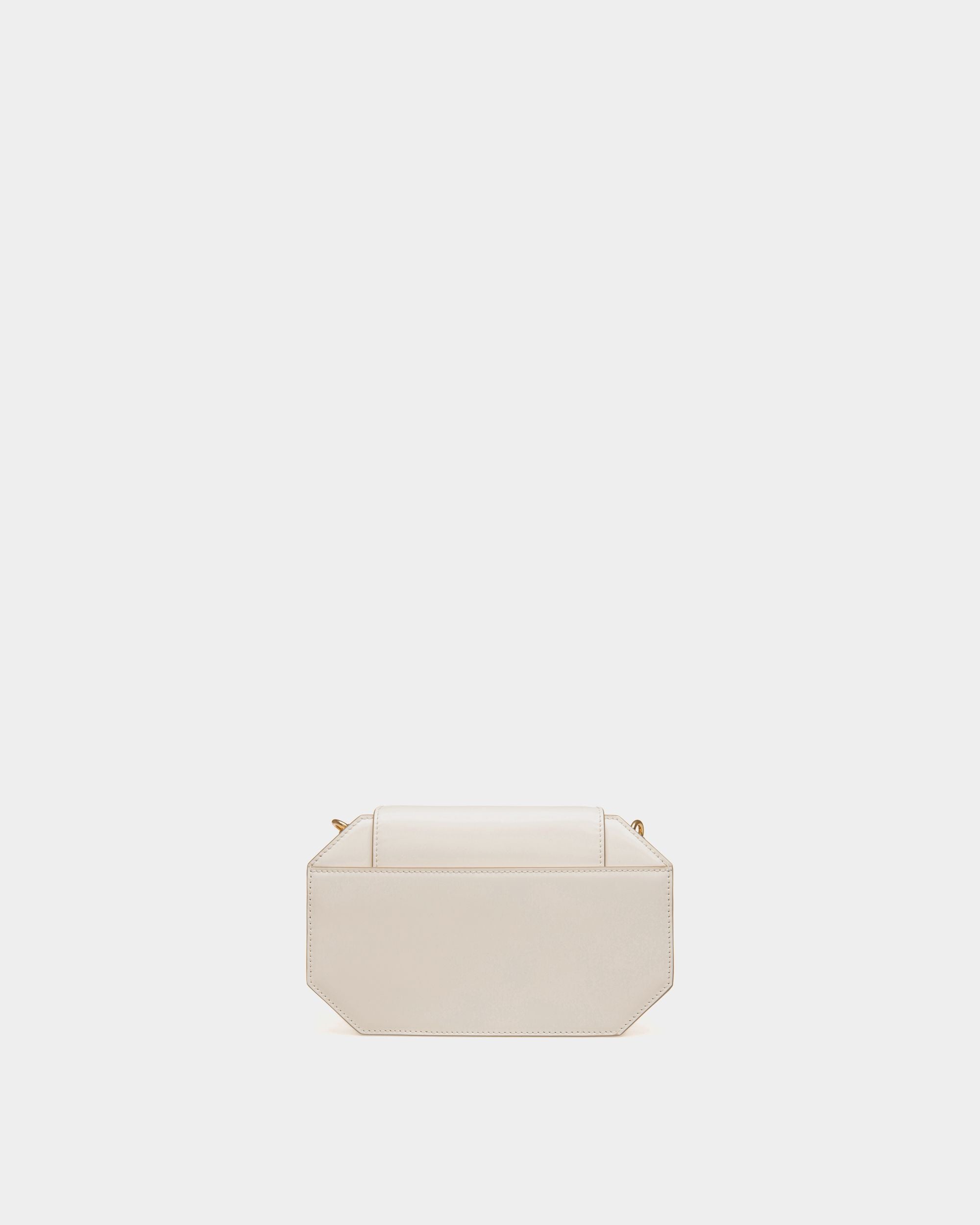 Mini Sac Emblem En Cuir Brossé Blanc - Femme - Bally - 02