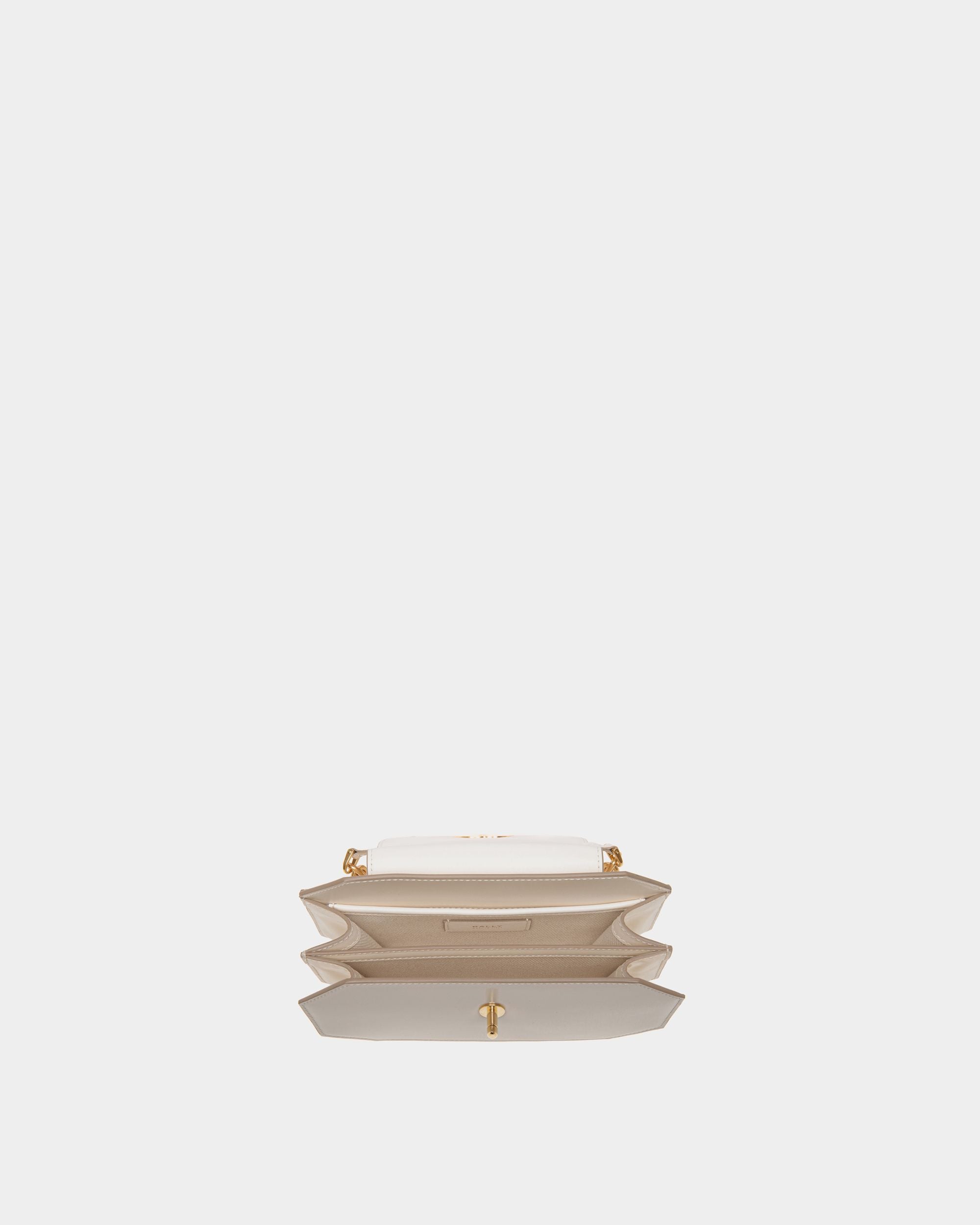 Mini Sac Emblem En Cuir Brossé Blanc - Femme - Bally - 03