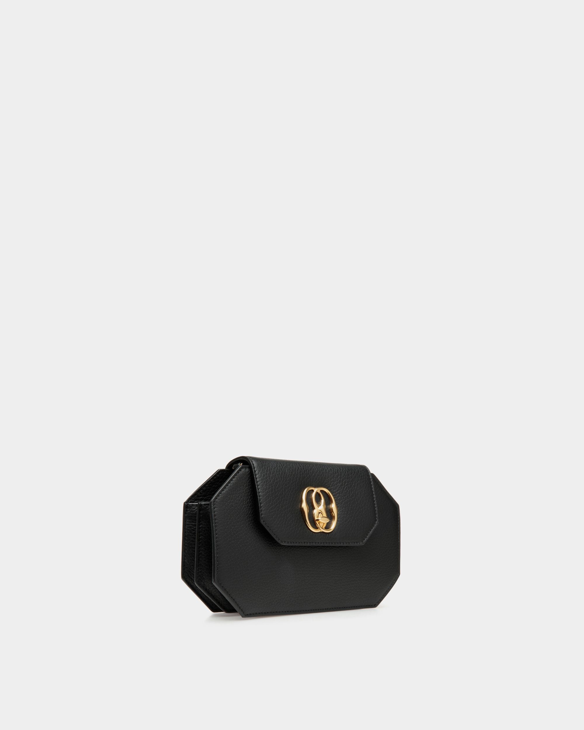 Borsa Emblem Octogone In Pelle Nera - Donna - Bally - 03