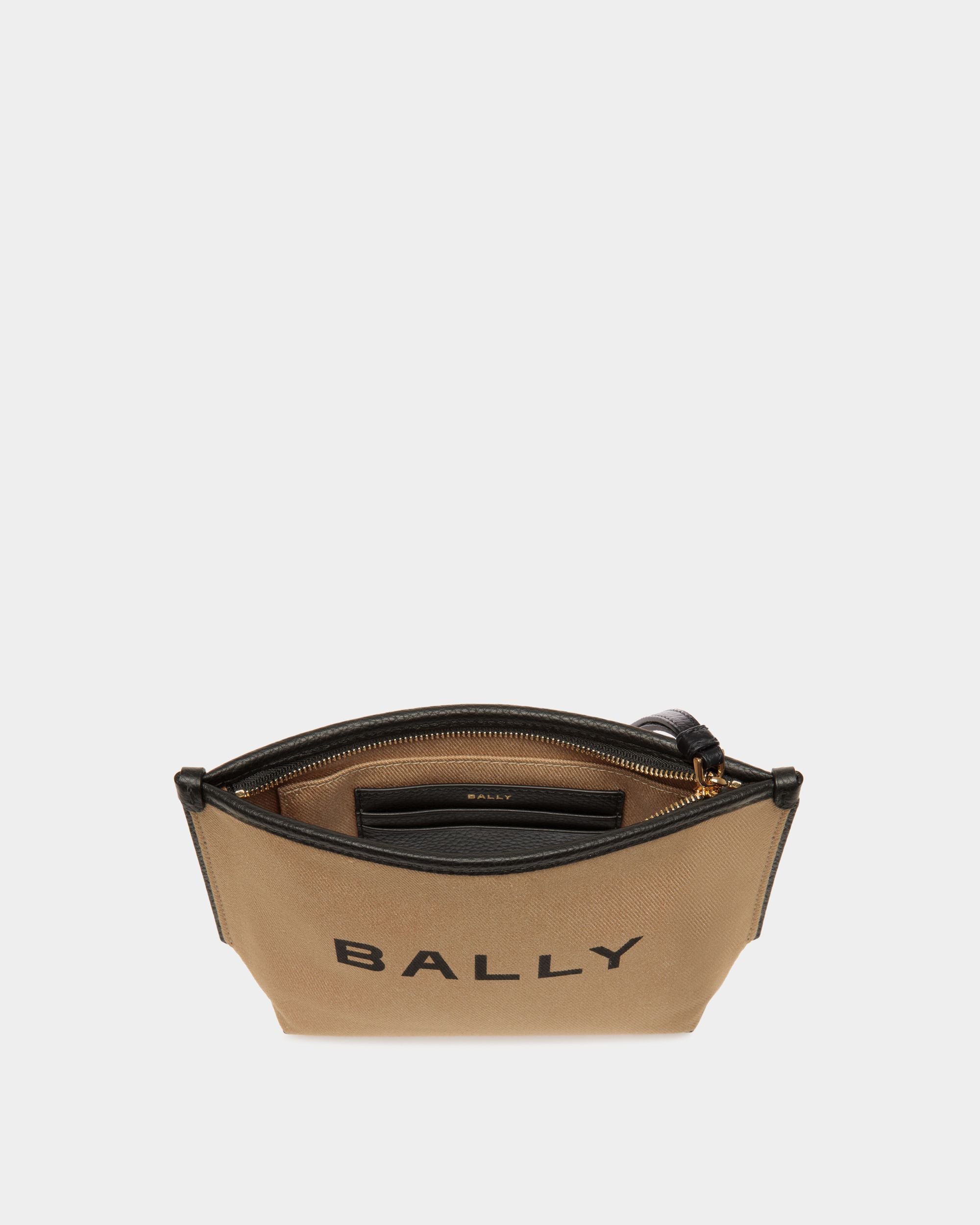 Bar Zipped Pouch in Canvas And Leather - Women's - Bally - 03