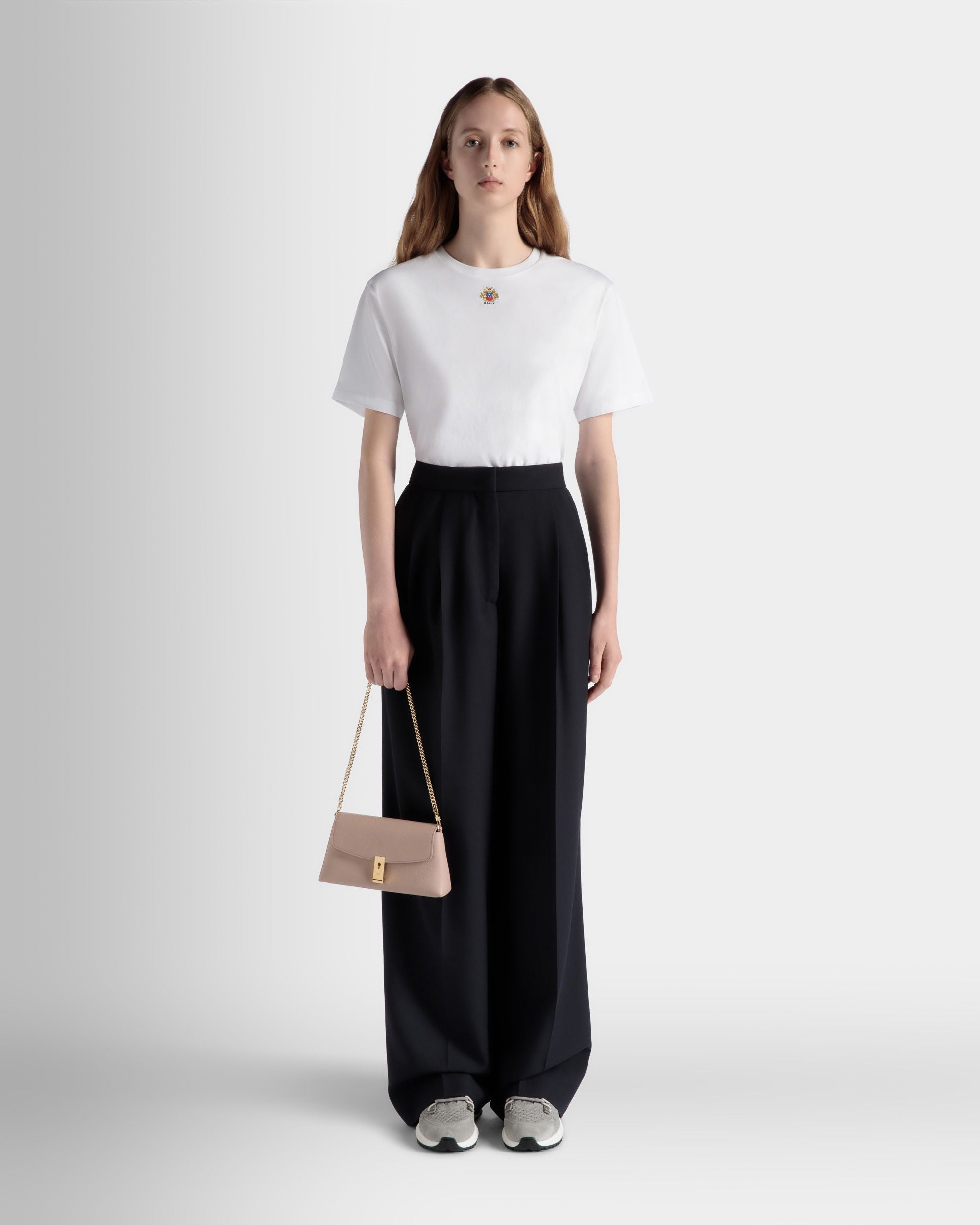 Lock Me Multifunktionale Minitasche Aus Genarbtem Leder In Hellbeige - Women's - Bally - 05