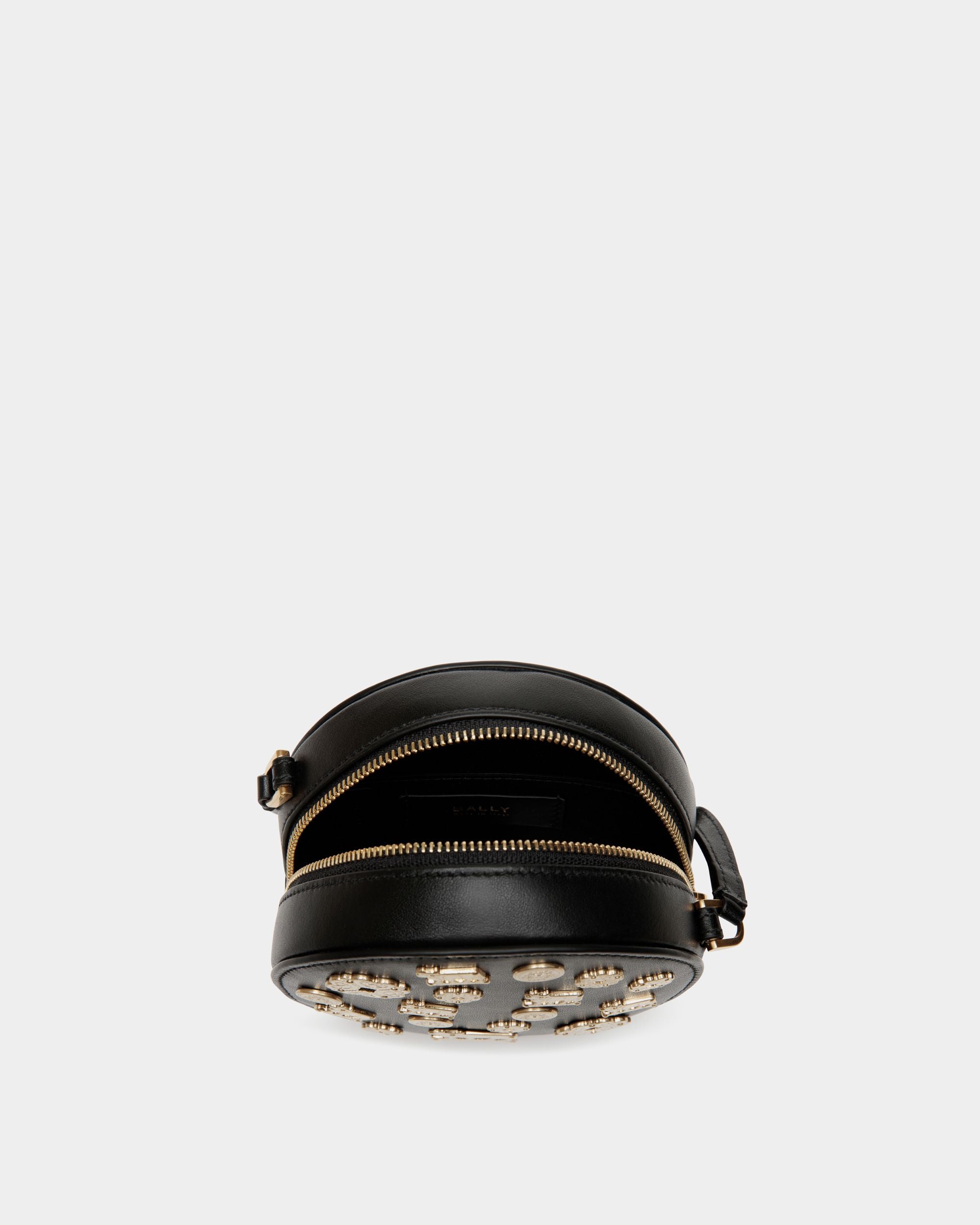 Swissness Round Minibag Mit Nieten Aus Leder In Schwarz - Donna - Bally - 03