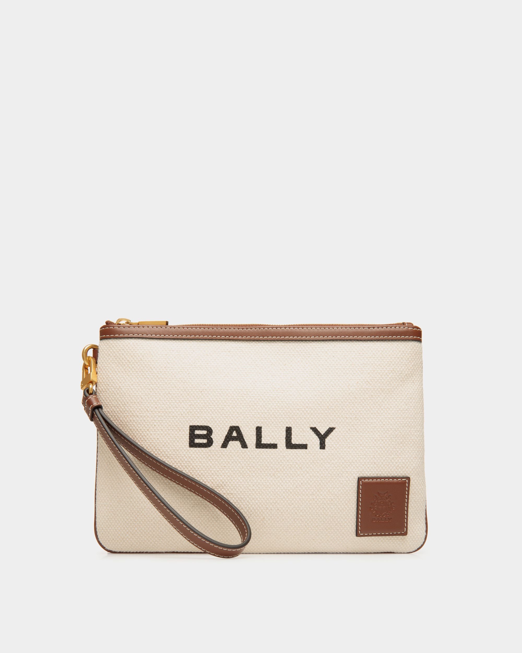 Akelei Pouch In Beige Fabric - Women's - Bally - 01