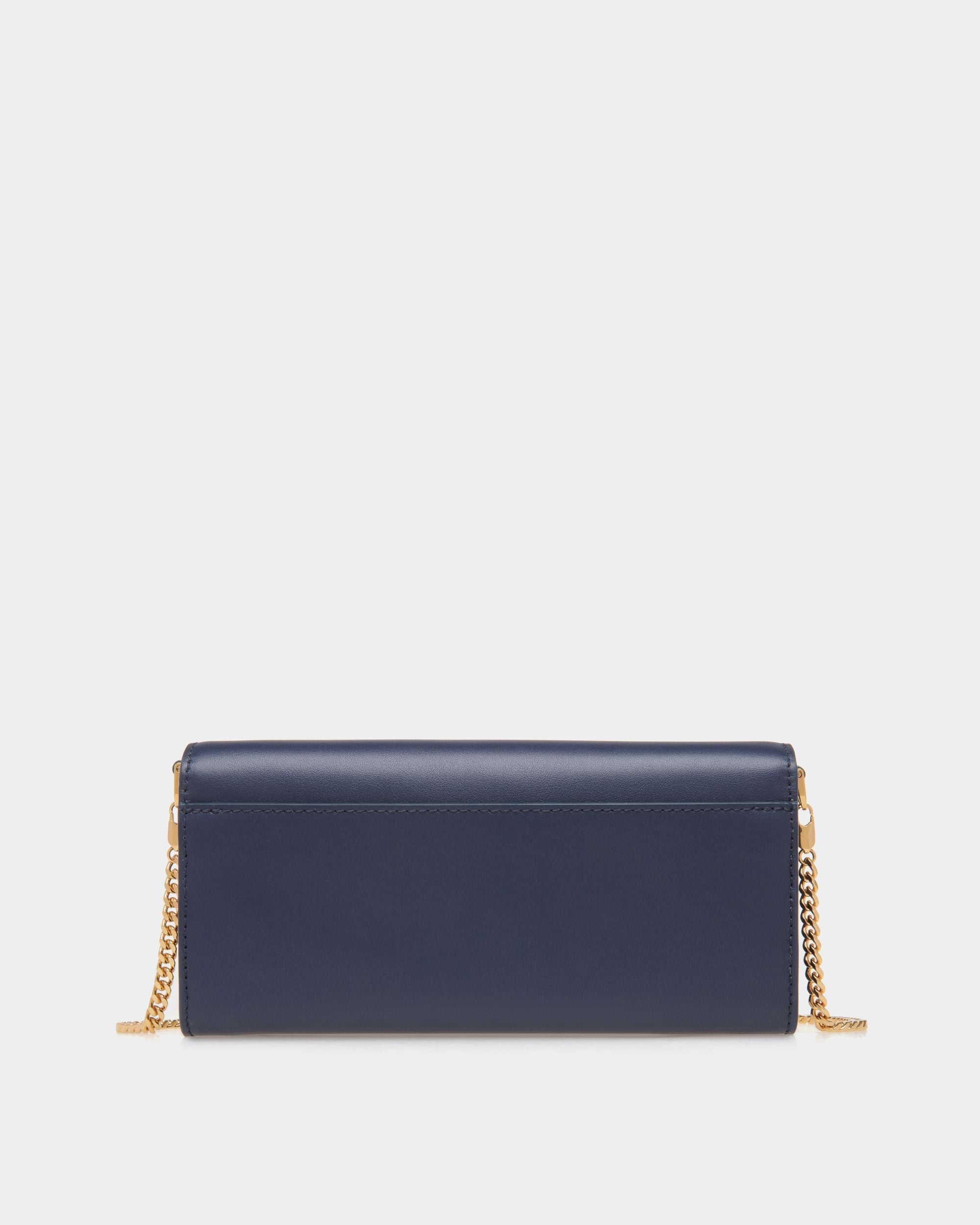 Portefeuille À Chaîne Emblem En Cuir Bleu - Femme - Bally - 02
