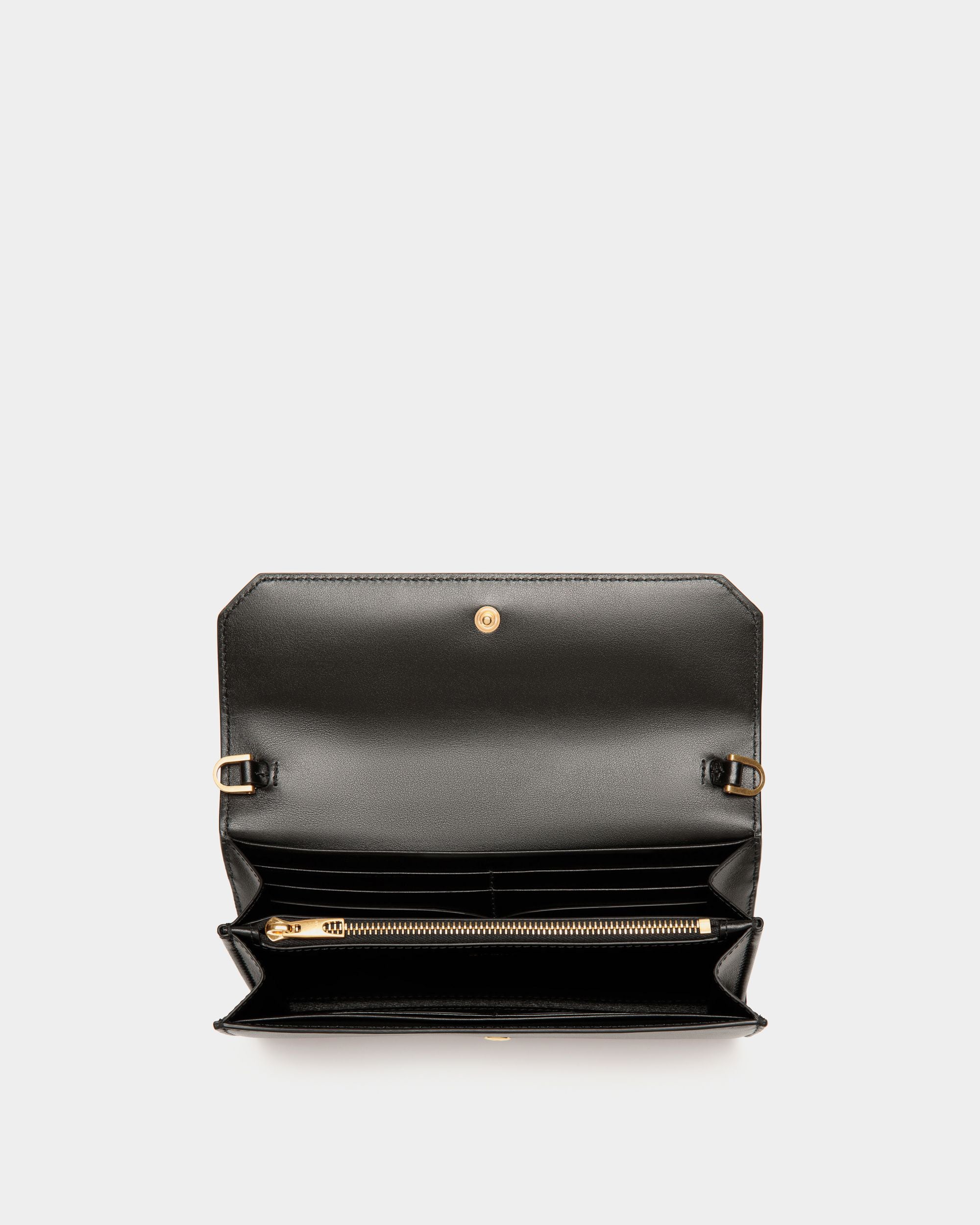Portefeuille De Voyage Emblem En Cuir Noir - Femme - Bally - 03