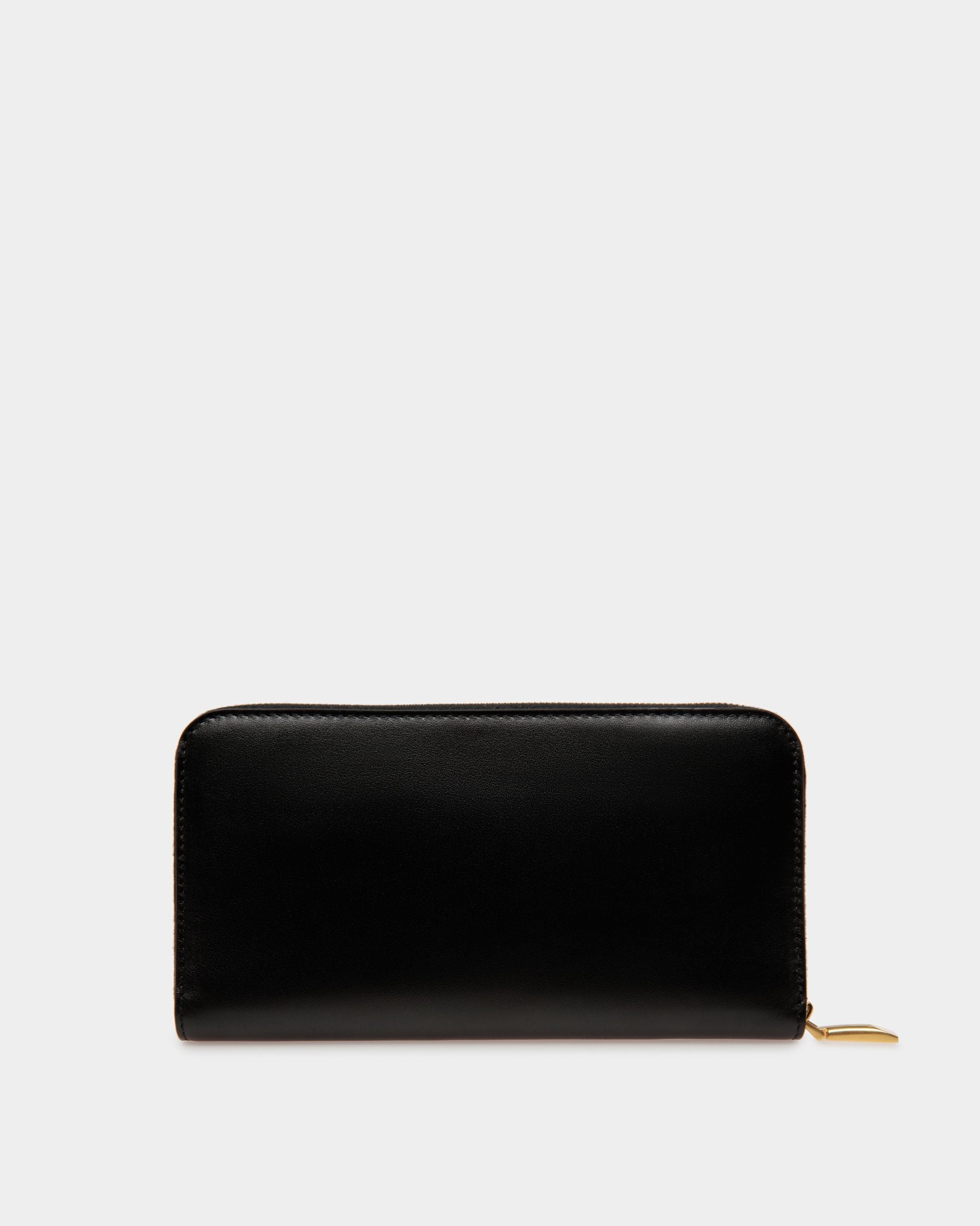 Emblem Long Wallet in Black Leather - Women's - Bally - 02