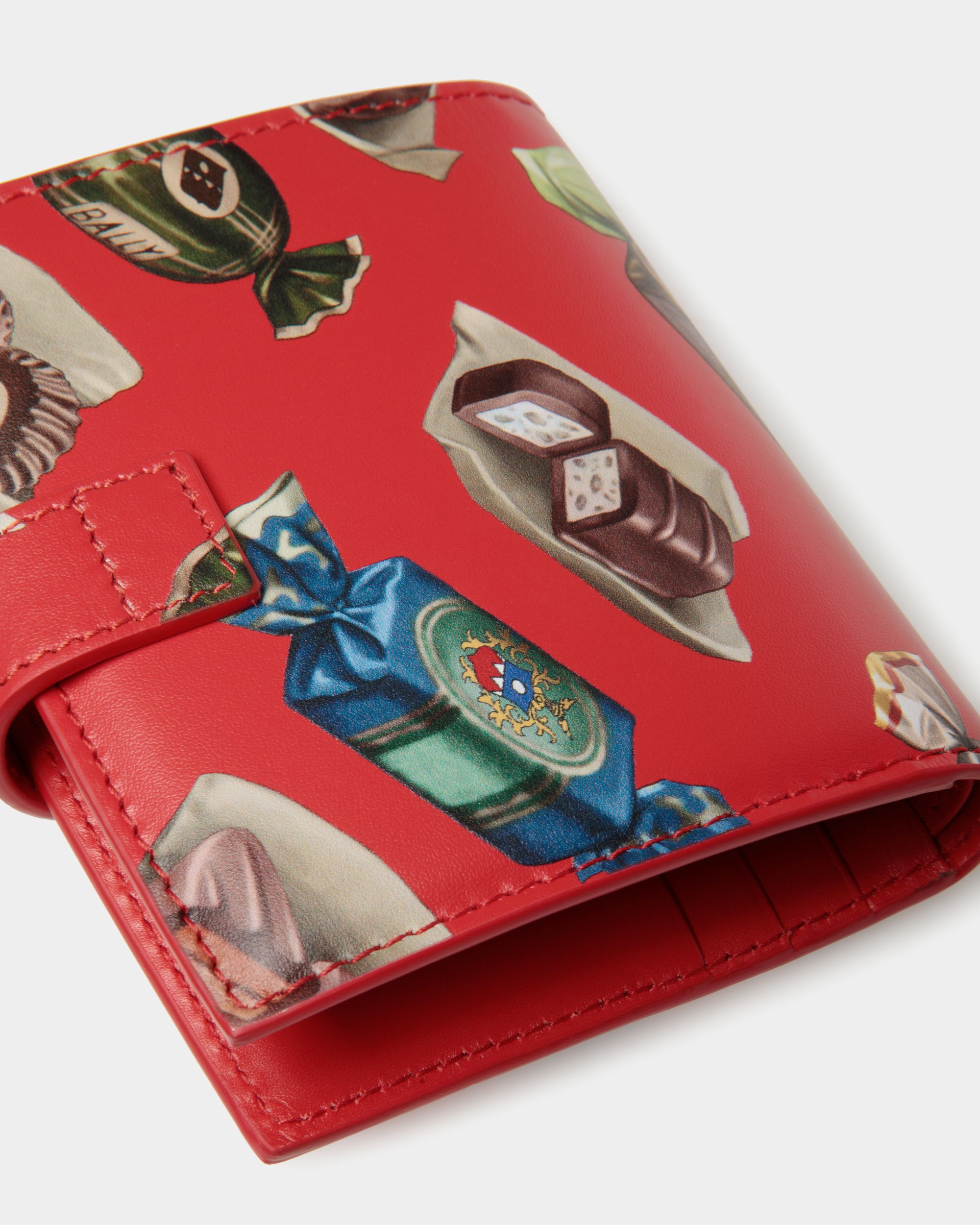 Ollam Geldbörse Aus Leder Mit Print In Choco-Candy - Damen - Bally - 04