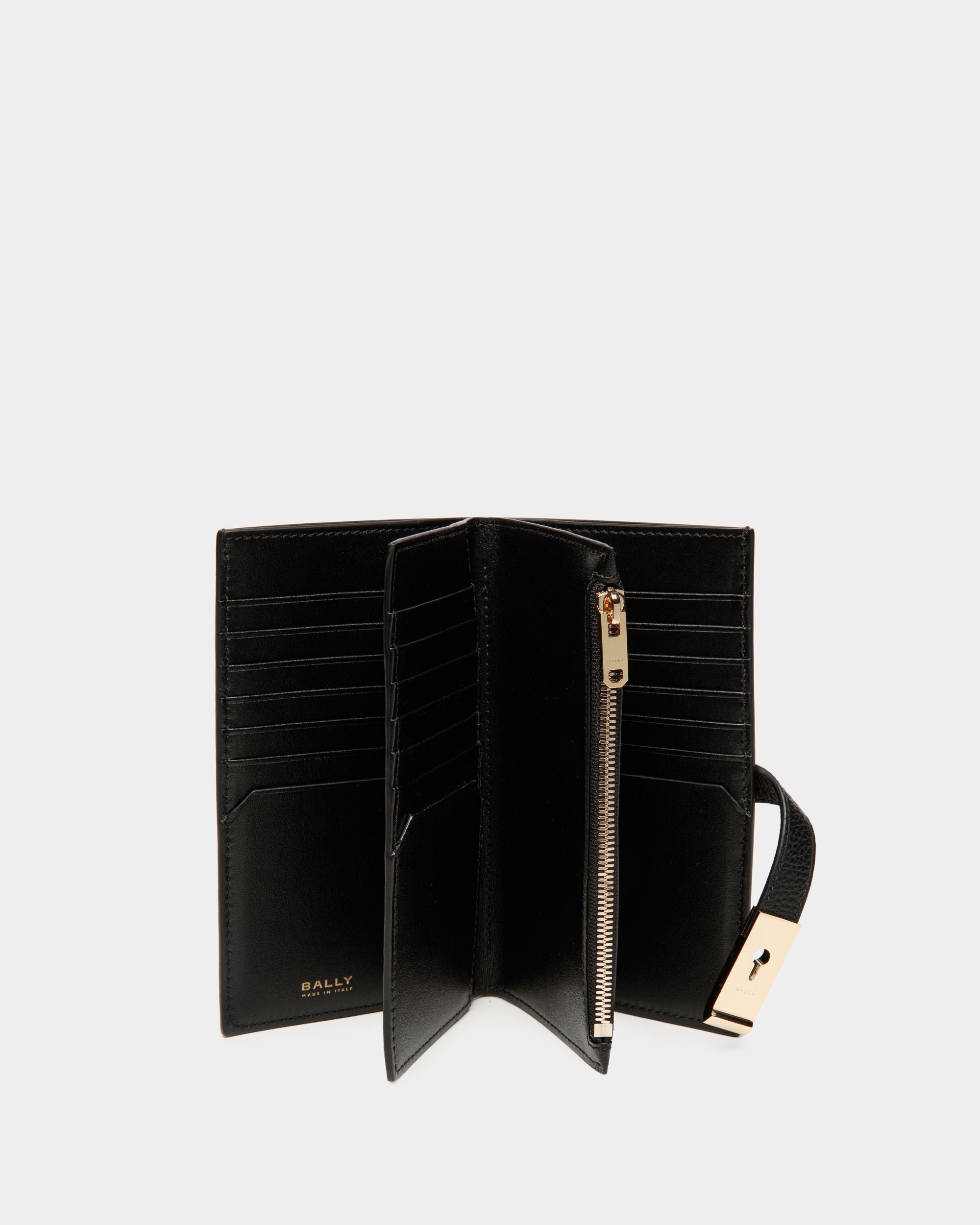Lock Me Geldbörse Aus Genarbtem Leder In Schwarz - Damen - Bally - 03