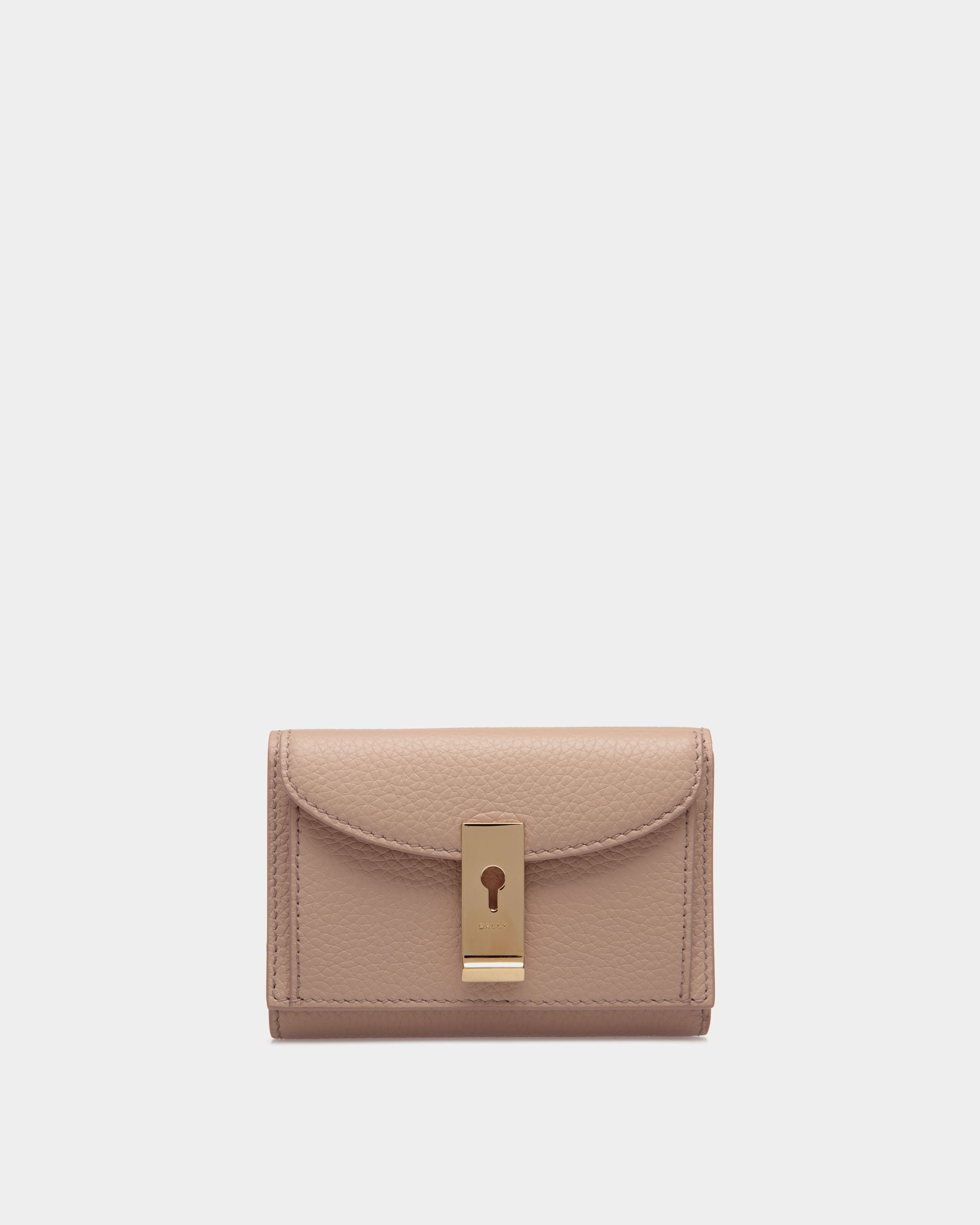Lock Me Geldbörse Aus Genarbtem Leder In Light Beige - Damen - Bally - 01