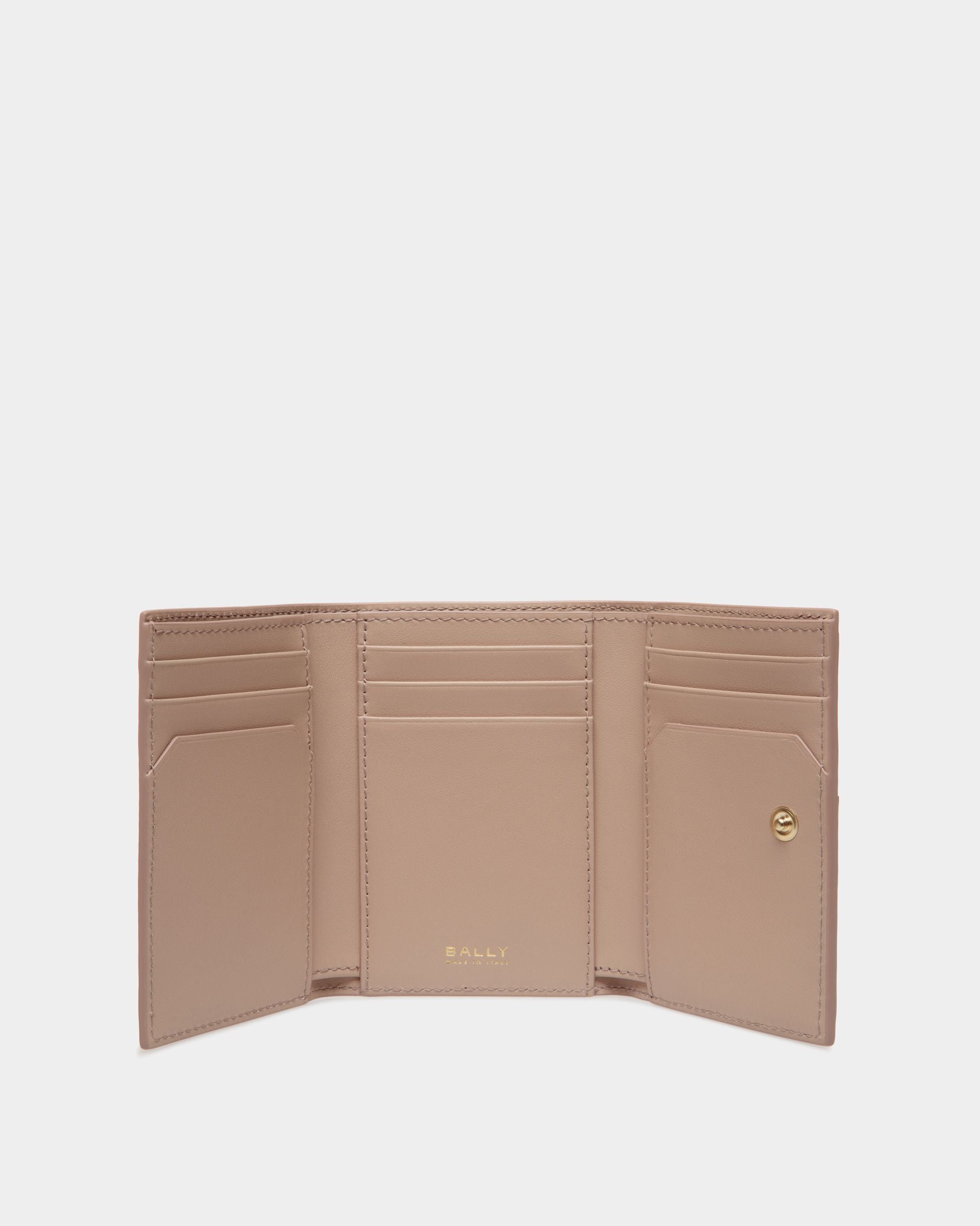 Lock Me Geldbörse Aus Genarbtem Leder In Light Beige - Damen - Bally - 03