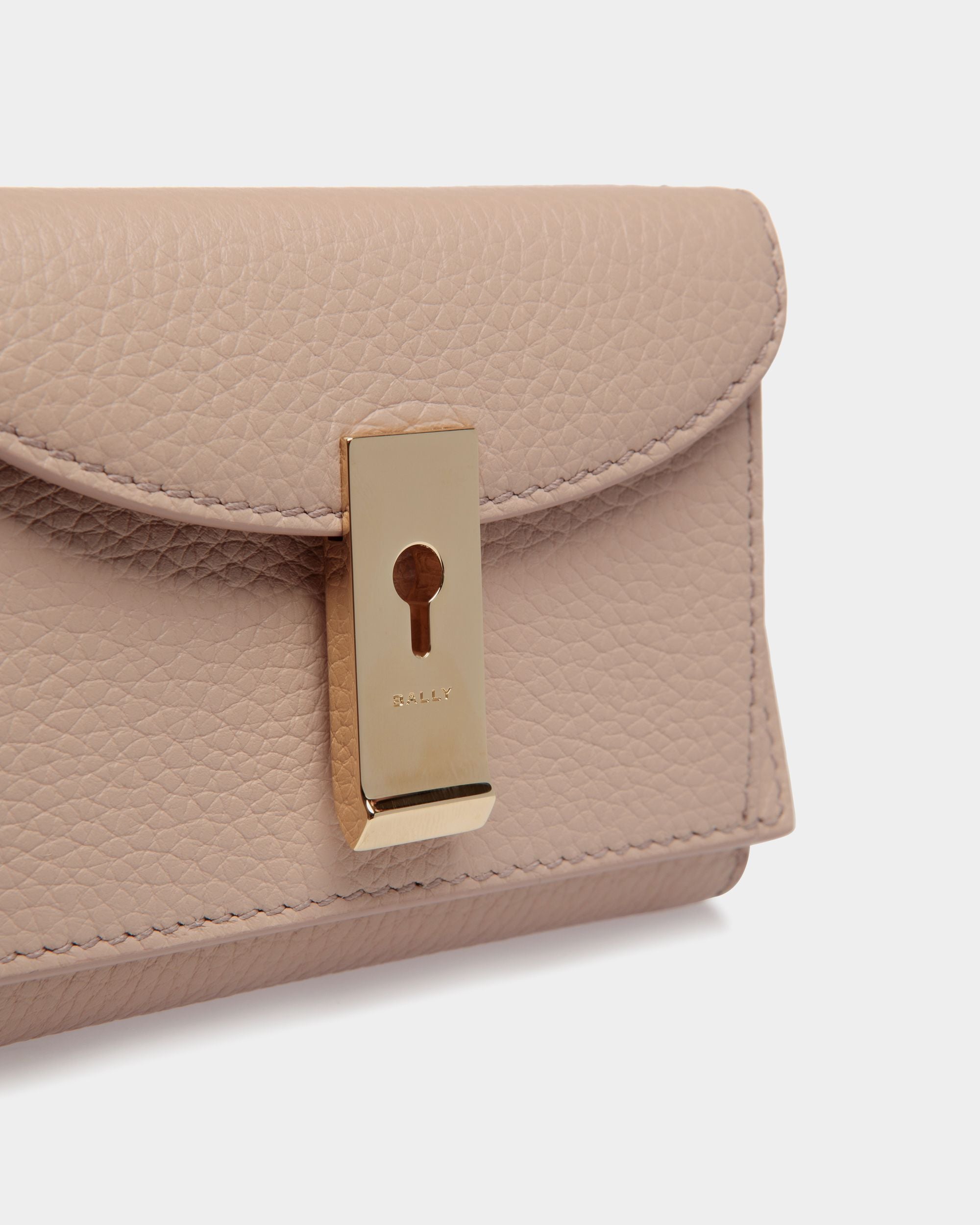 Lock Me Geldbörse Aus Genarbtem Leder In Light Beige - Damen - Bally - 04