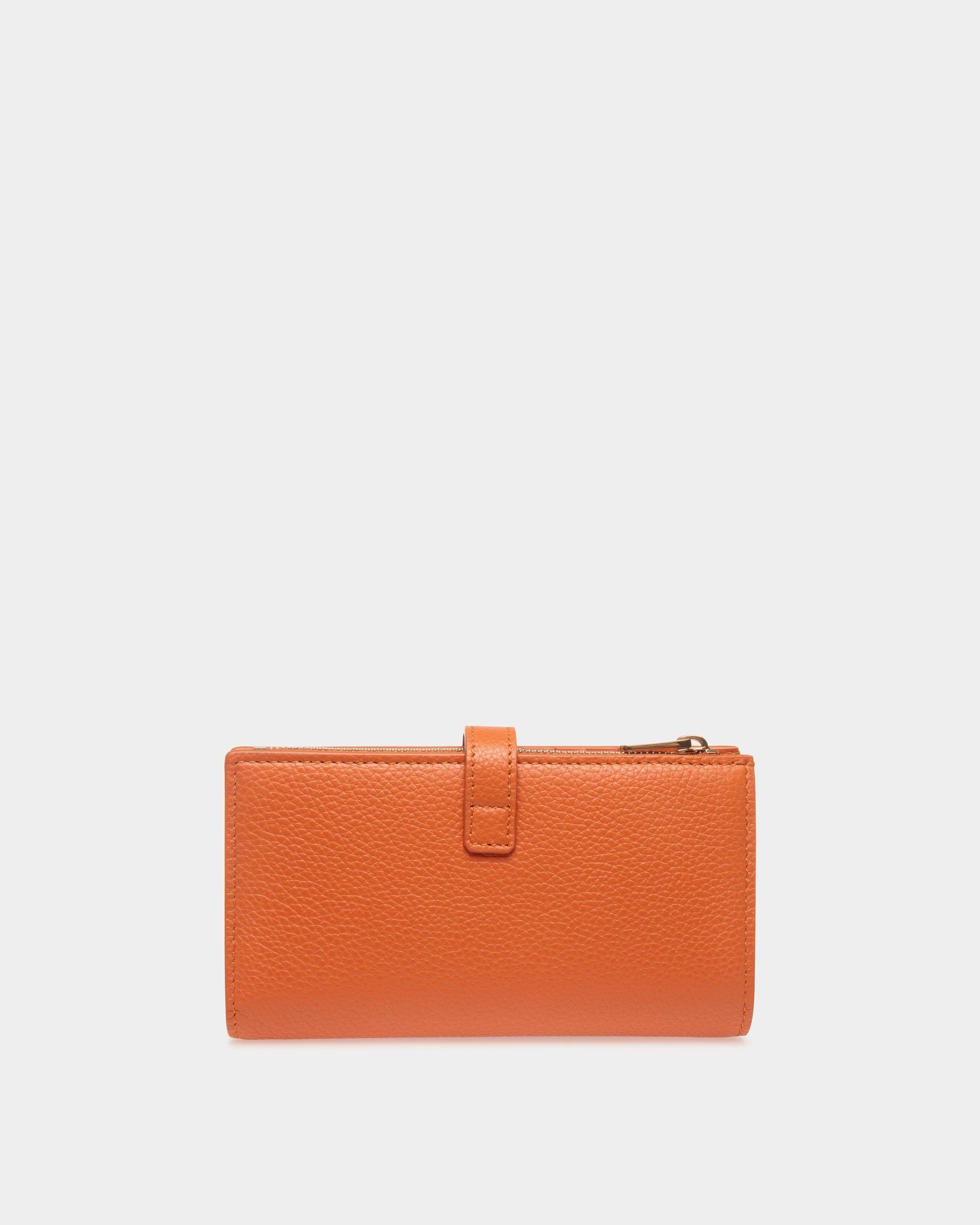 Lange Geldbörse Lock Me Aus Genarbtem Leder In Koi Orange - Damen - Bally - 02