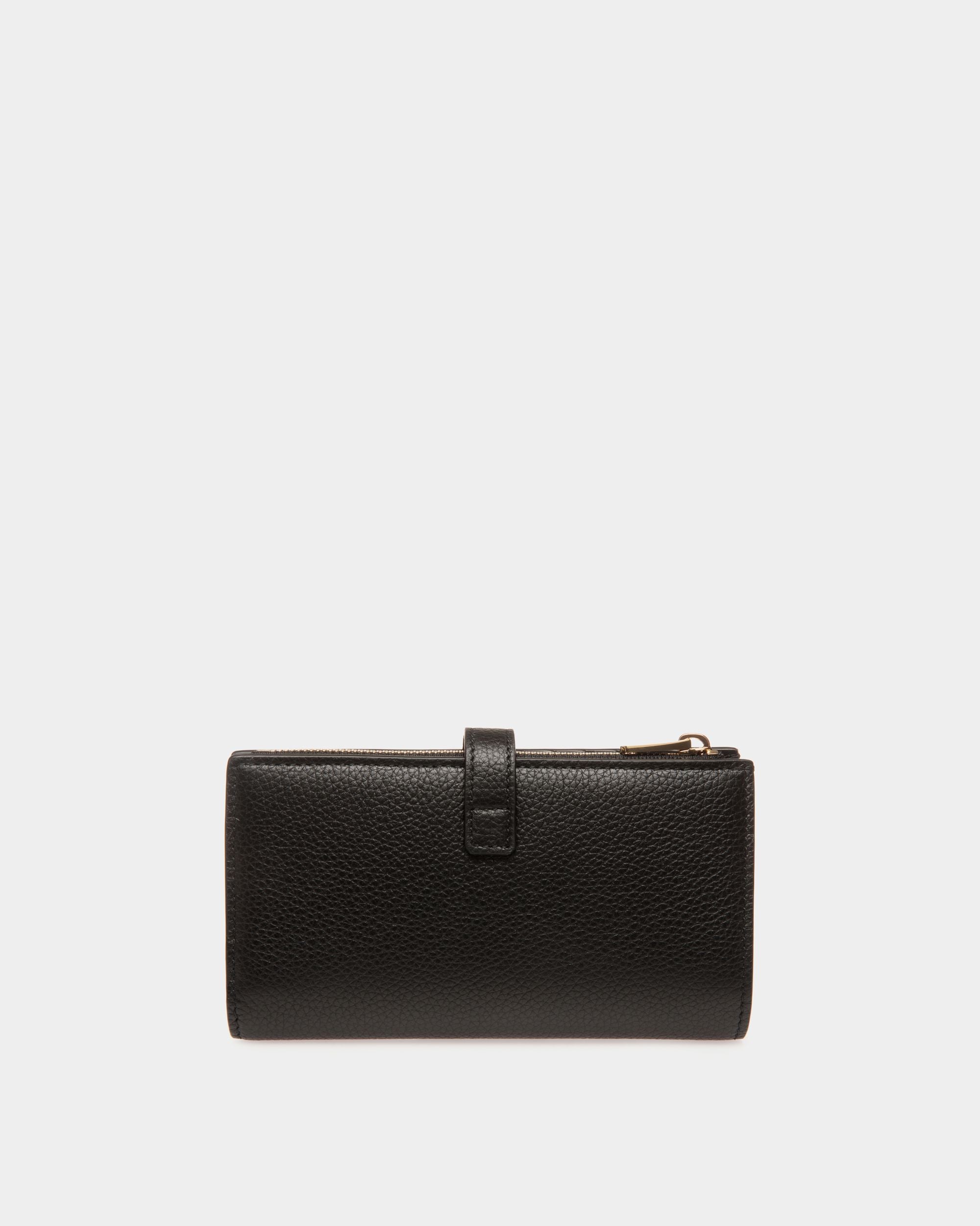Lock Me Long Wallet in Black Grained Leather - Women's - Bally - 02