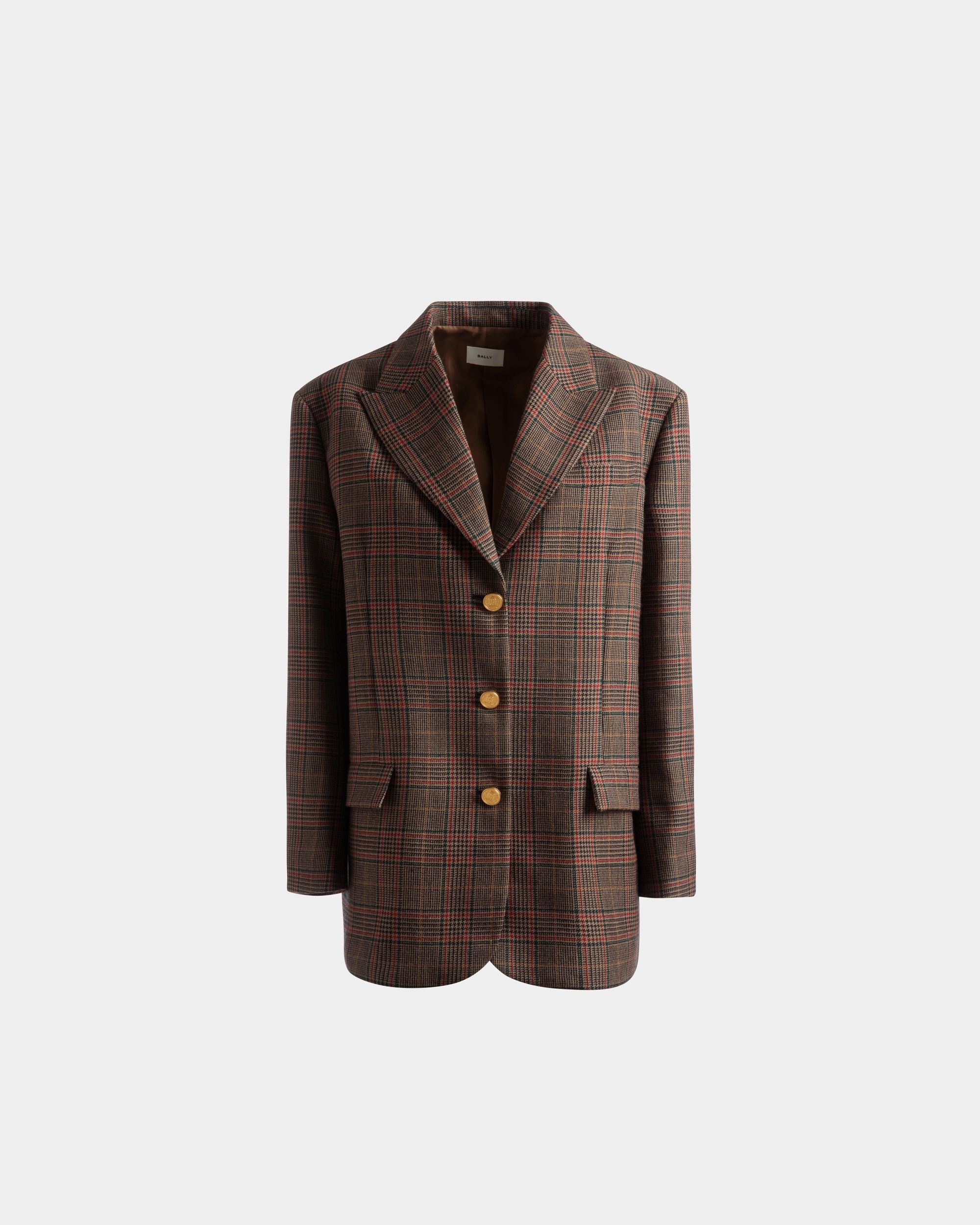 Karojacke Aus Mehrfarbiger Wolle - Damen - Bally - 01