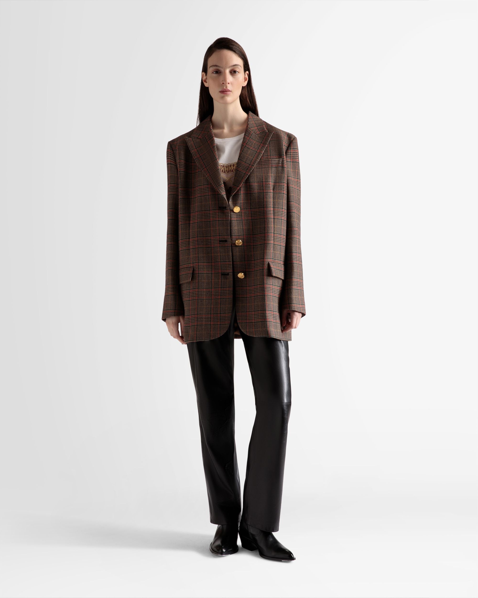 Karojacke Aus Mehrfarbiger Wolle - Damen - Bally - 02