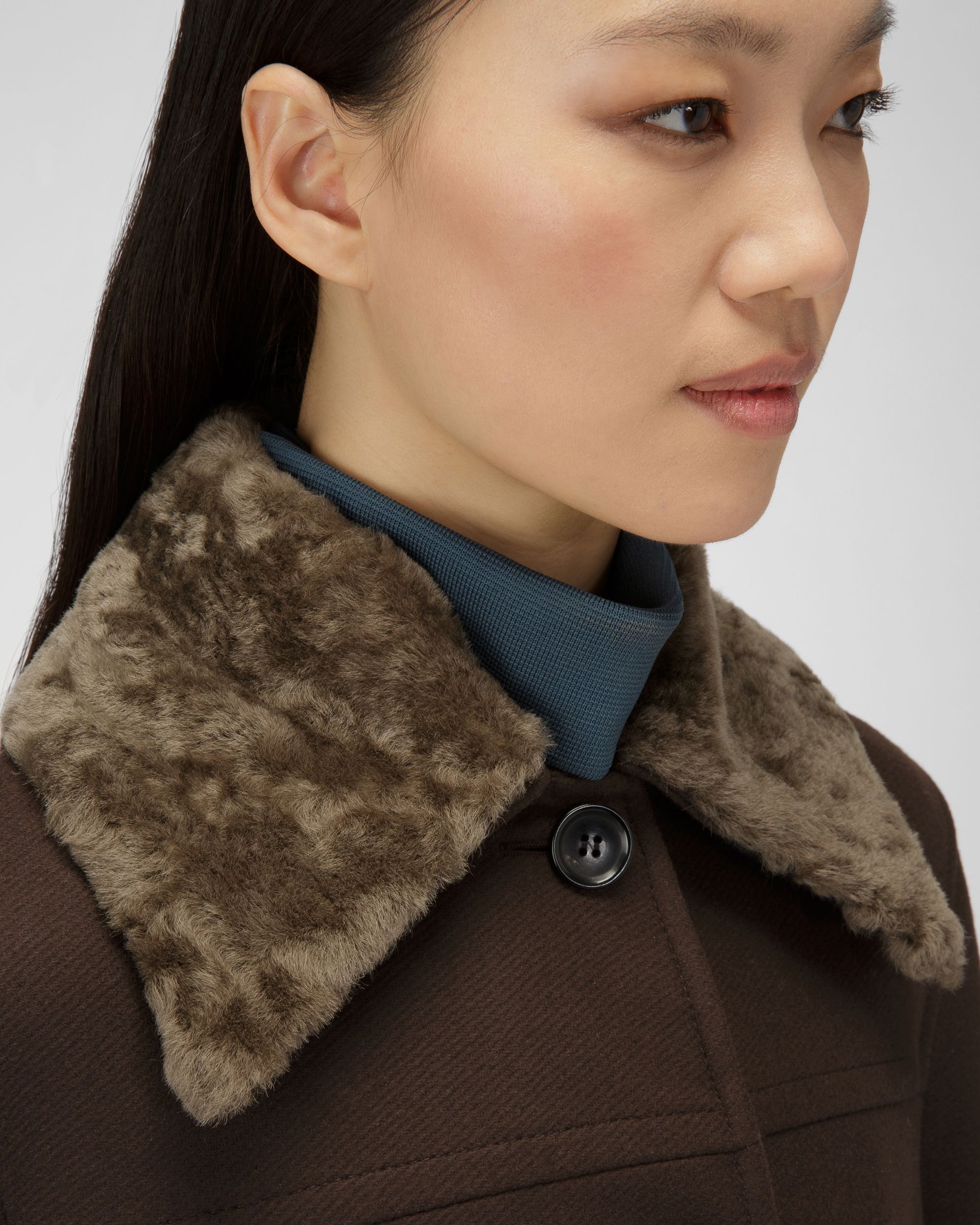 Mantel Aus Ebenholzbrauner Wolle - Damen - Bally - 02