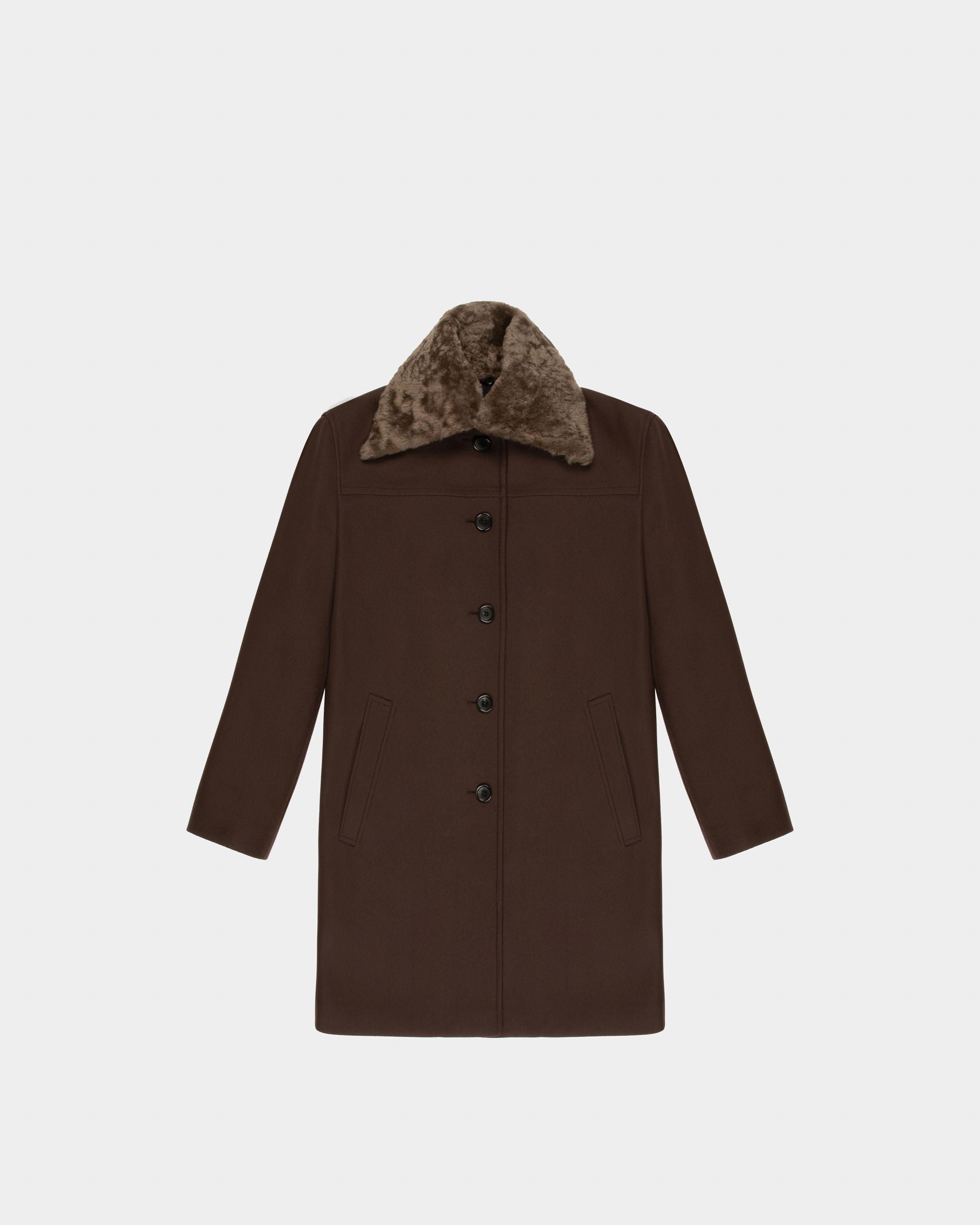 Mantel Aus Ebenholzbrauner Wolle - Damen - Bally - 04