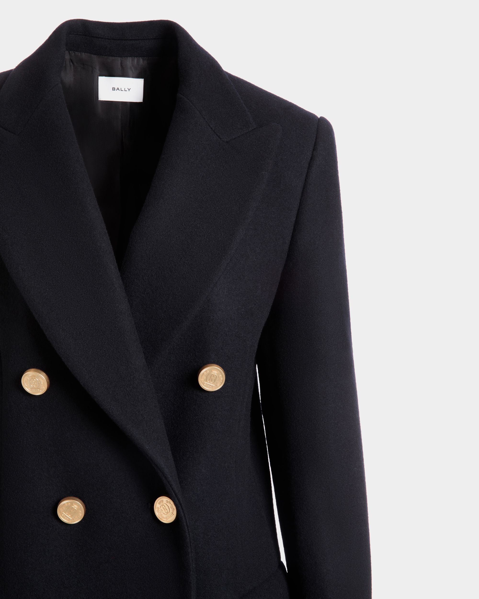 Soprabito Doppiopetto In Lana Navy Blue - Donna - Bally - 02