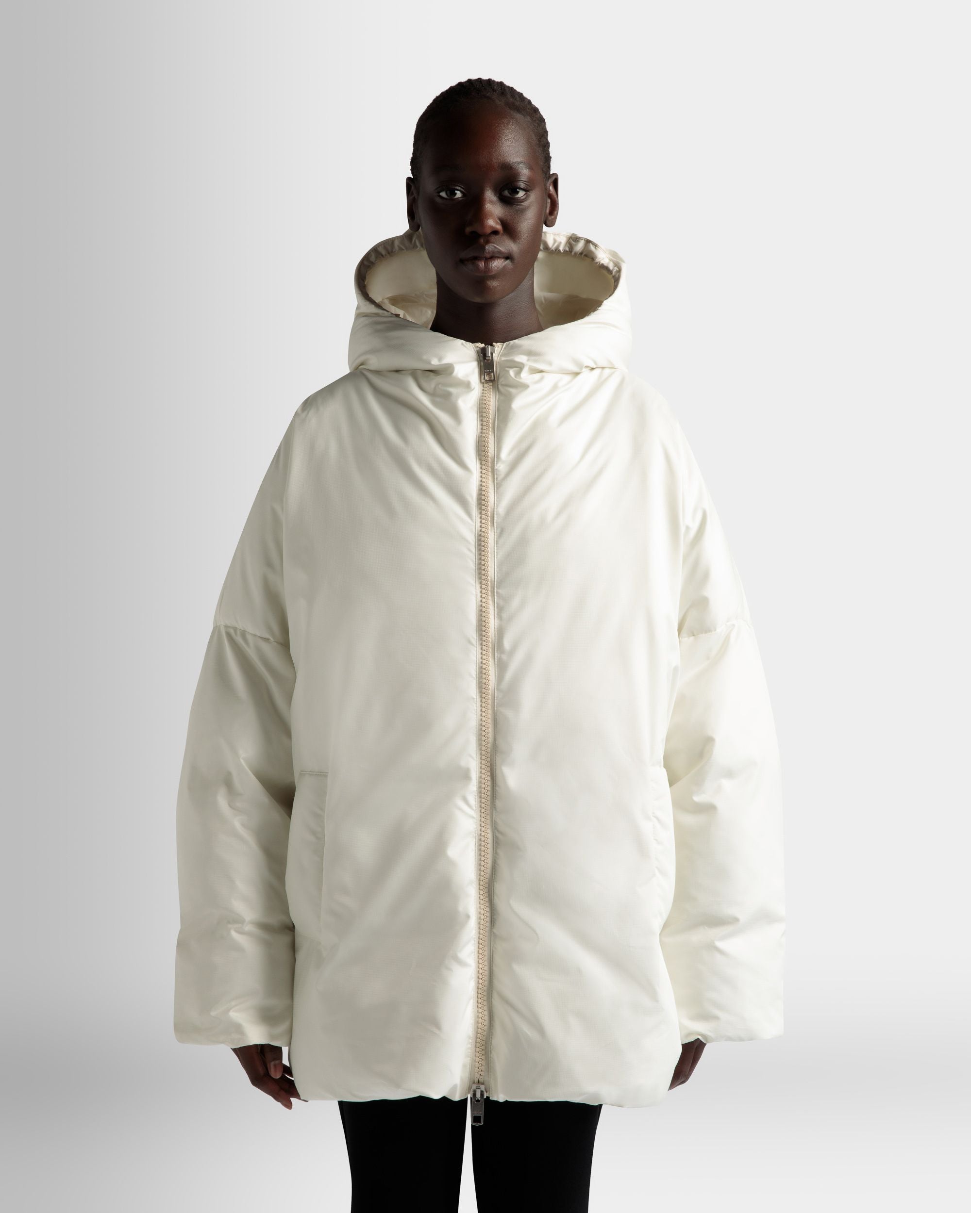 Puffer Jacket In White Nylon - Women's - Bally - 03