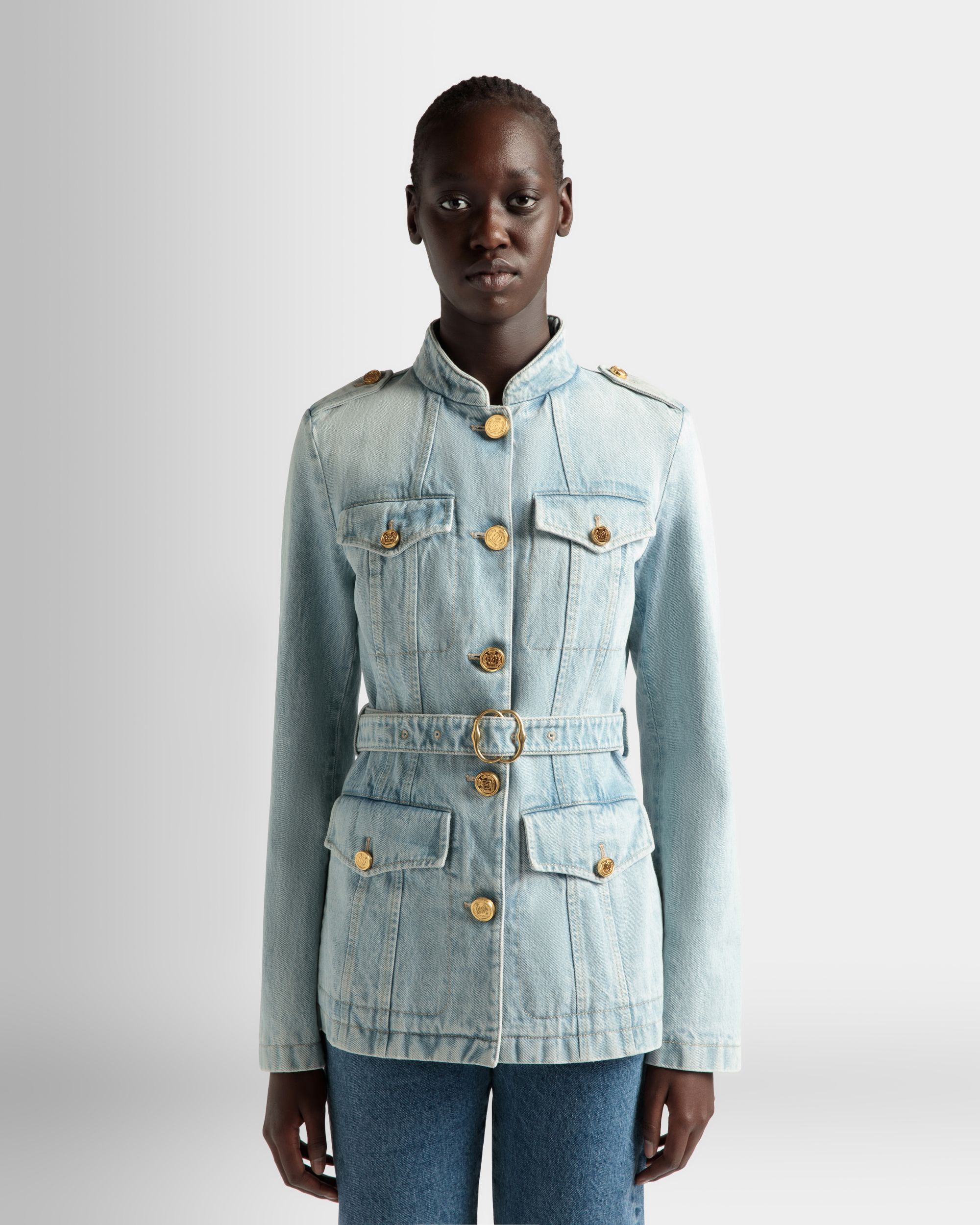 Denimjacke Aus Baumwolle In Hellblau - Damen - Bally - 03
