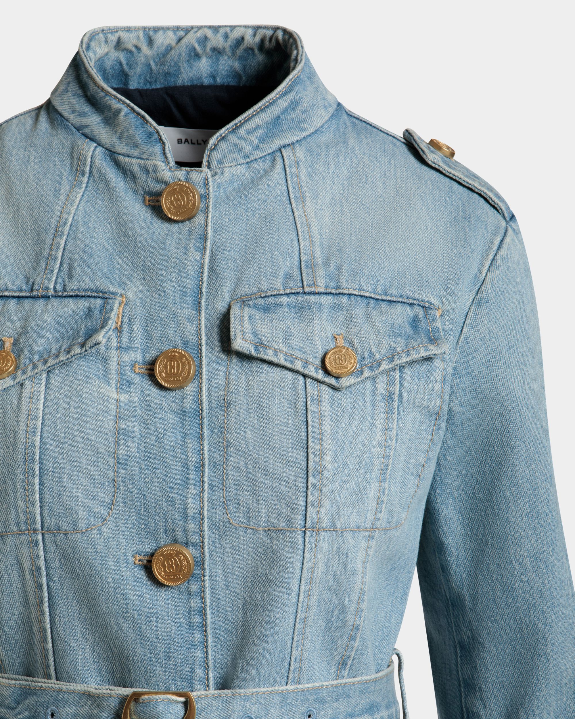 Denimjacke Aus Baumwolle In Hellblau - Damen - Bally - 04