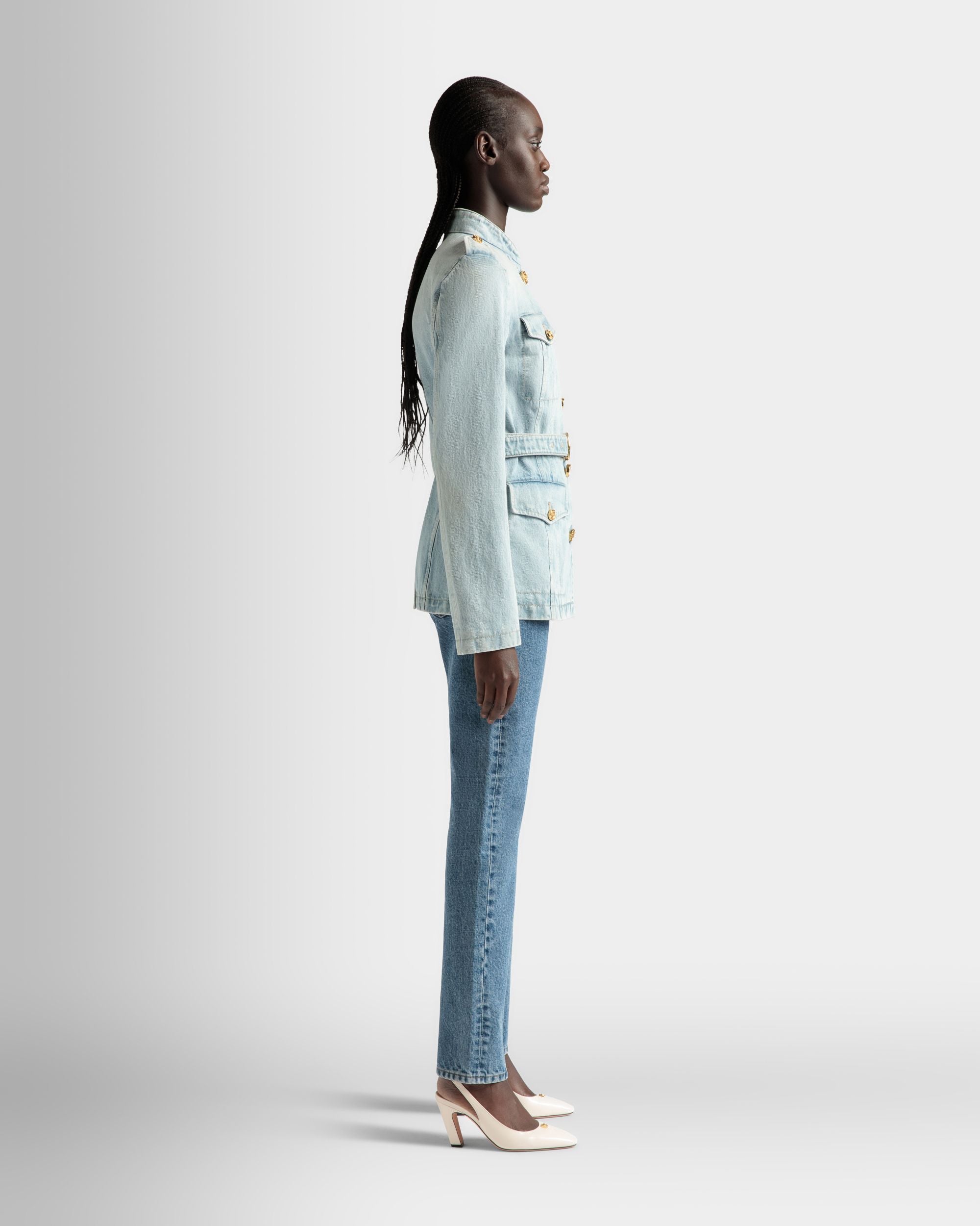Denimjacke Aus Baumwolle In Hellblau - Damen - Bally - 05