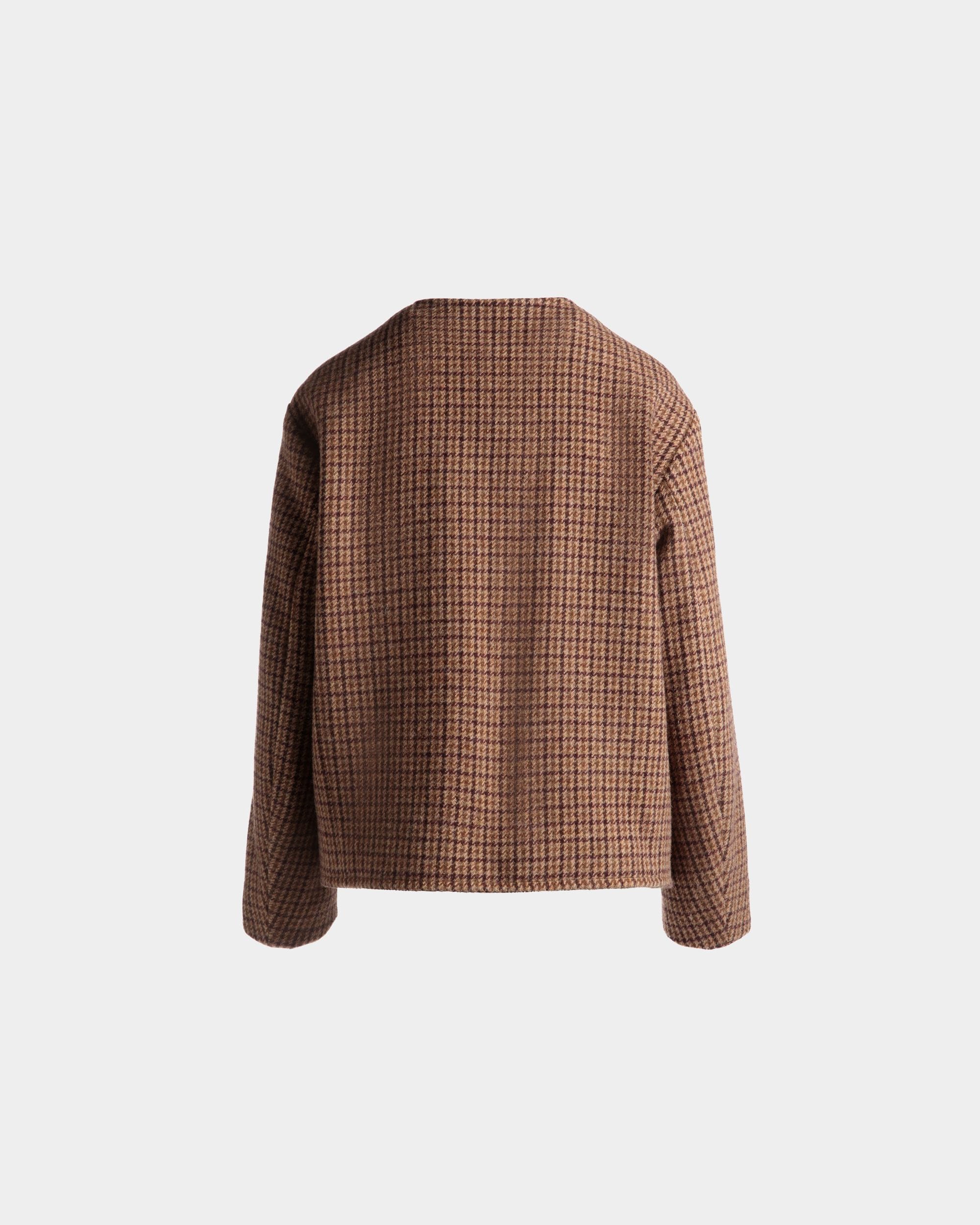 Jacke Aus Wolle Mit Karomuster In Brauntönen - Damen - Bally - 03