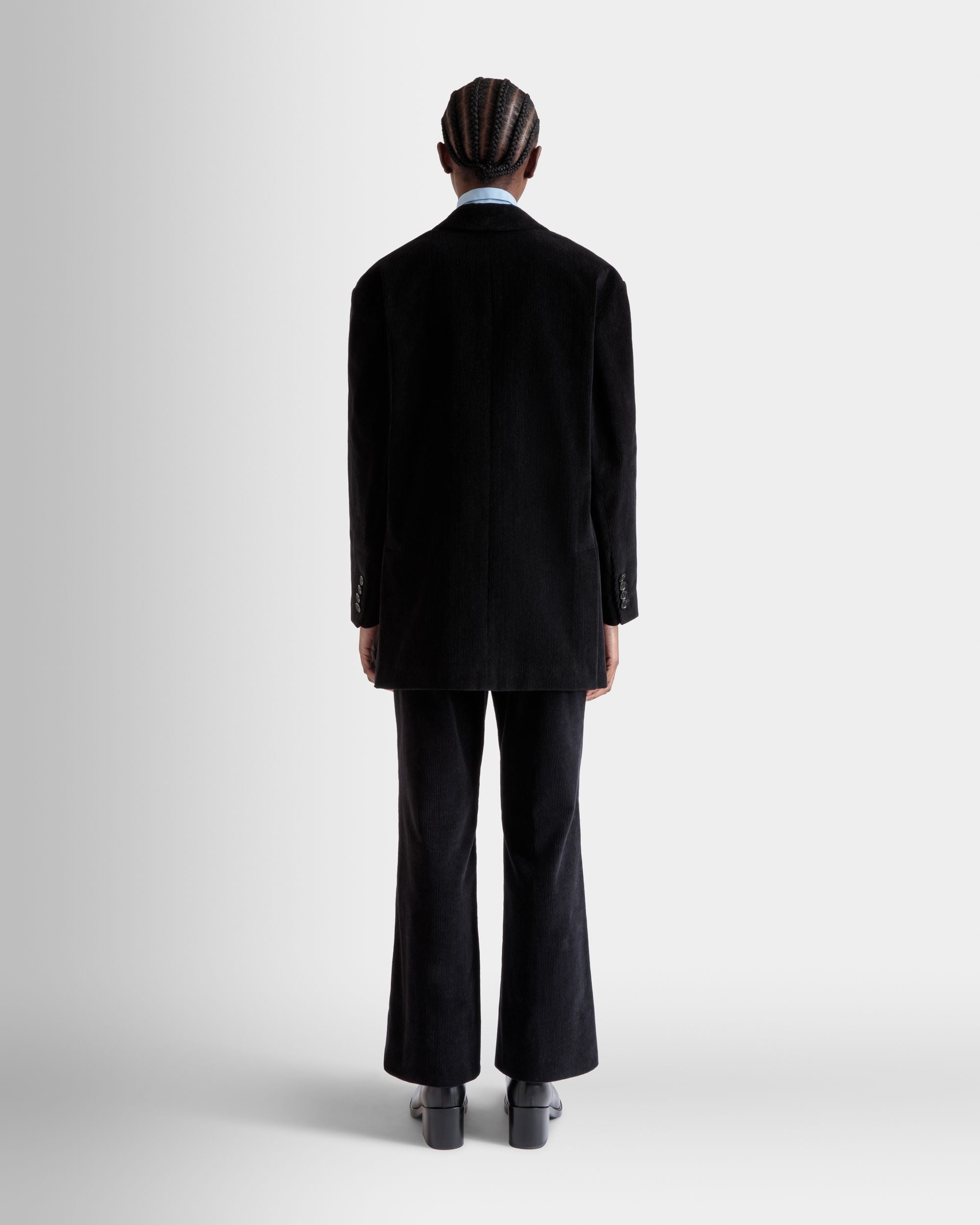 Blazer In Black Cotton Corduroy - Donna - Bally - 06