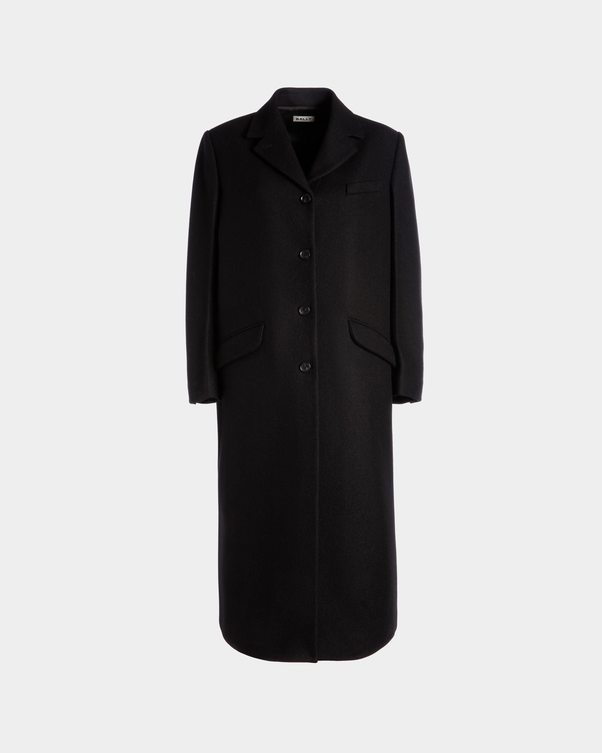 Cappotto Monopetto In Misto Lana Nero - Donna - Bally - 01