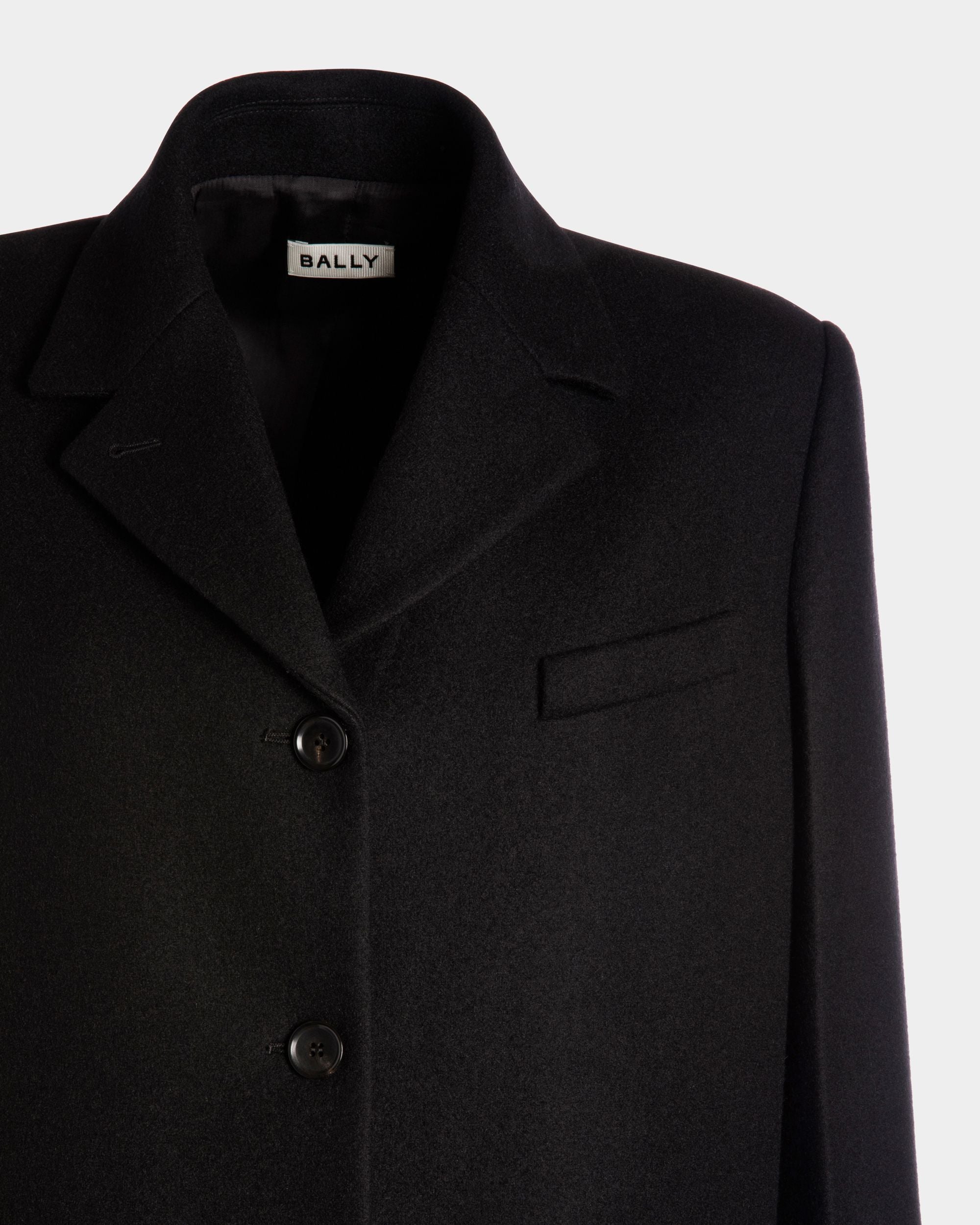 Cappotto Monopetto In Misto Lana Nero - Donna - Bally - 04