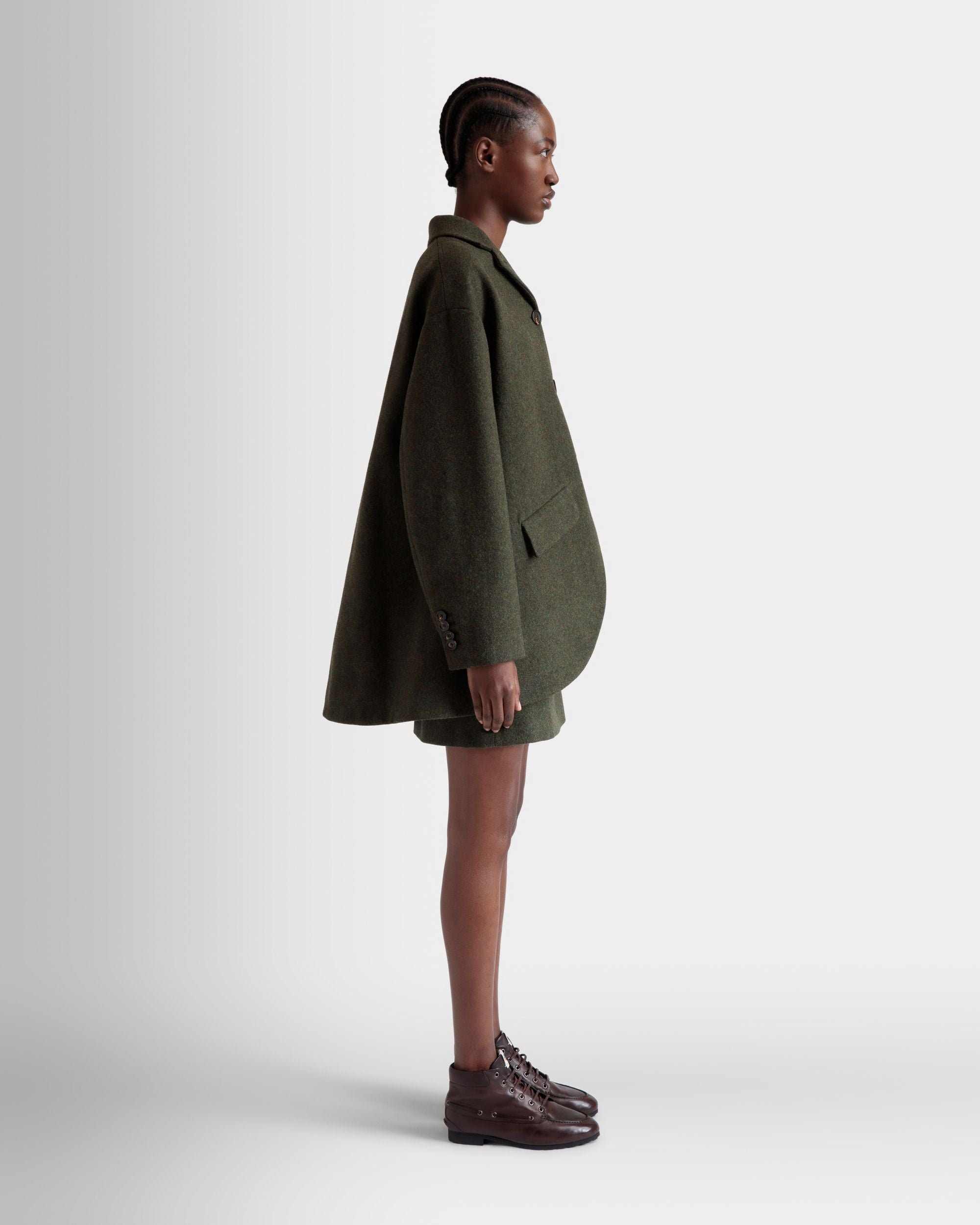 Blazer In Dark Green Wool - Damen - Bally - 05