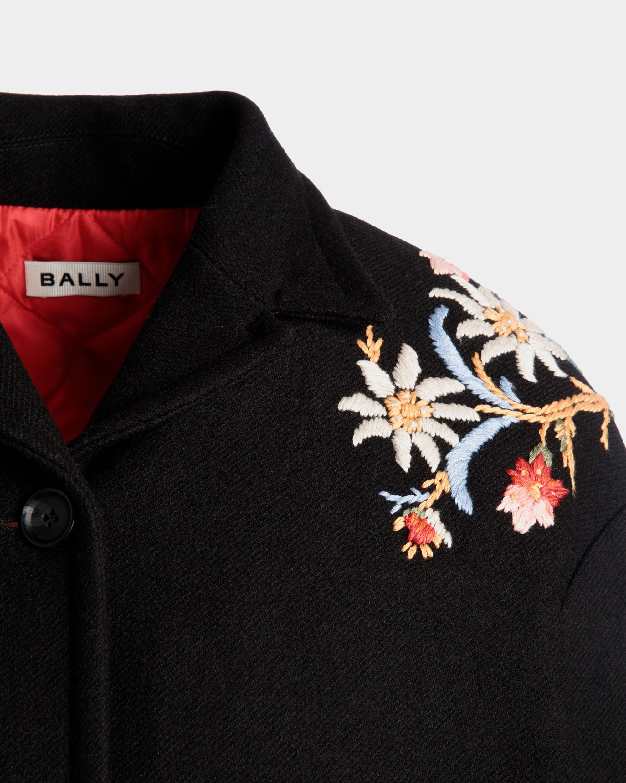 Winter Capsule Jacke Mit Alpenblumen Aus Wollmix In Schwarz - Donna - Bally - 04