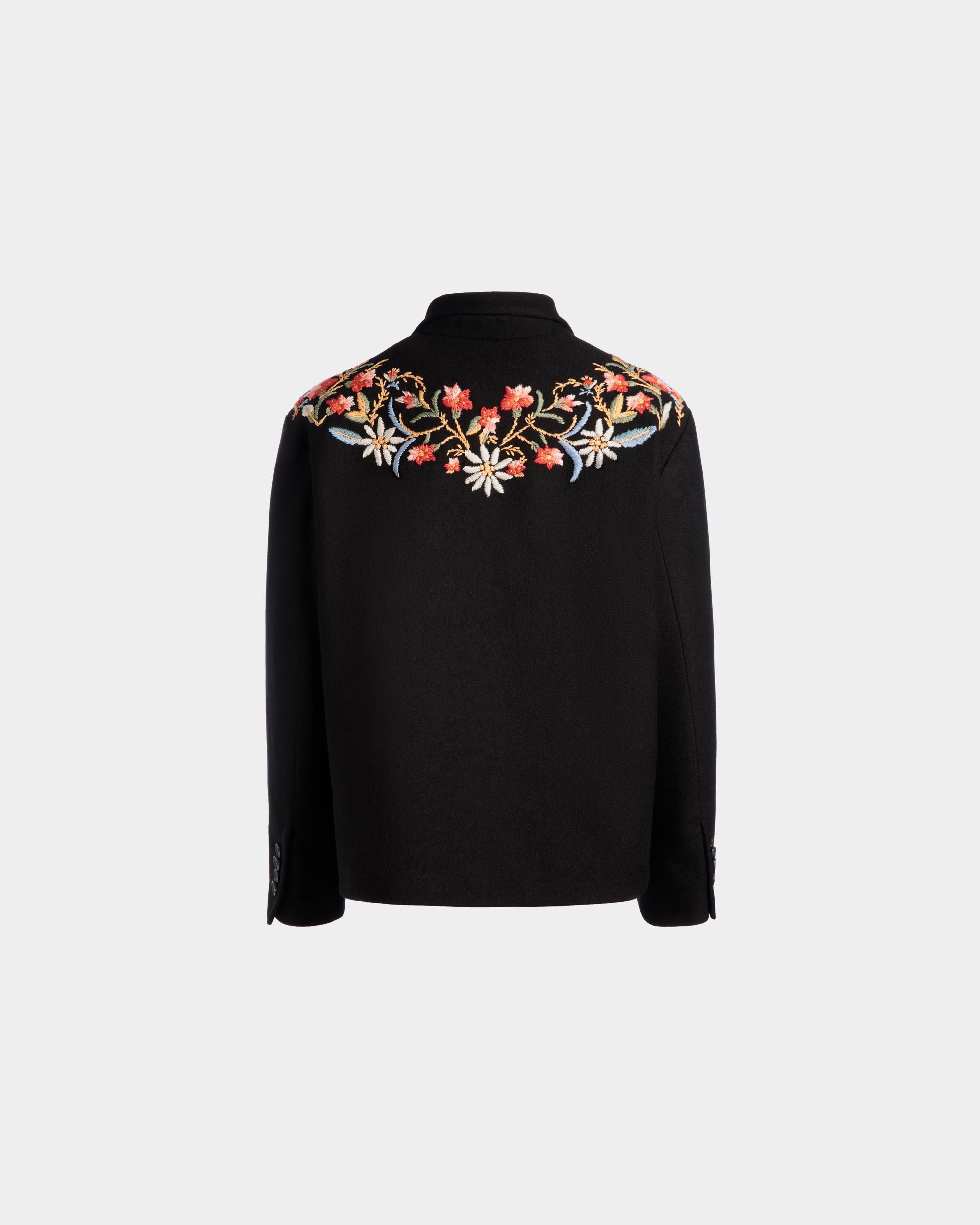 Winter Capsule Jacke Mit Alpenblumen Aus Wollmix In Schwarz - Femme - Bally - 07