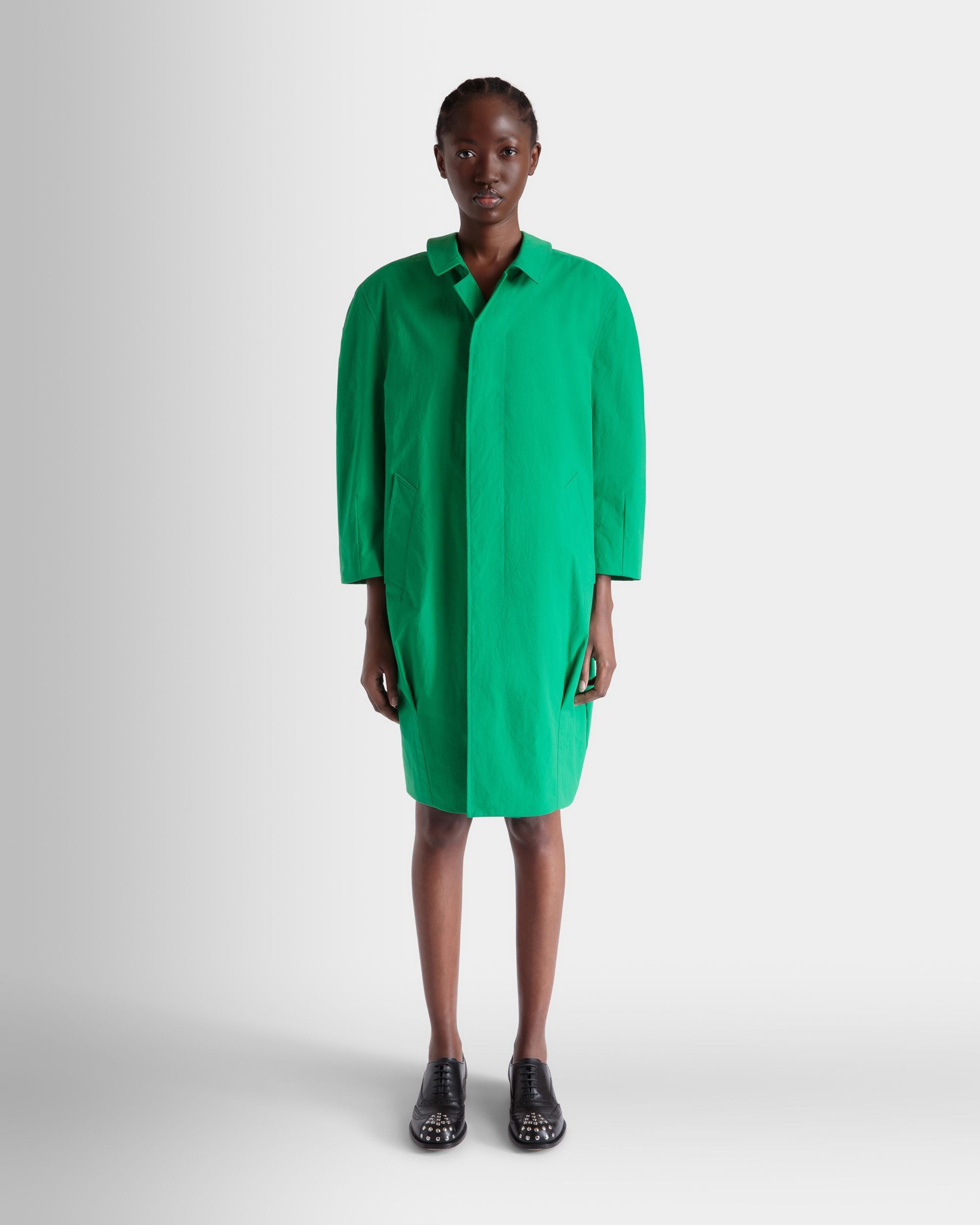 Mantel Aus Polyester In Emerald Green - Damen - Bally - 02
