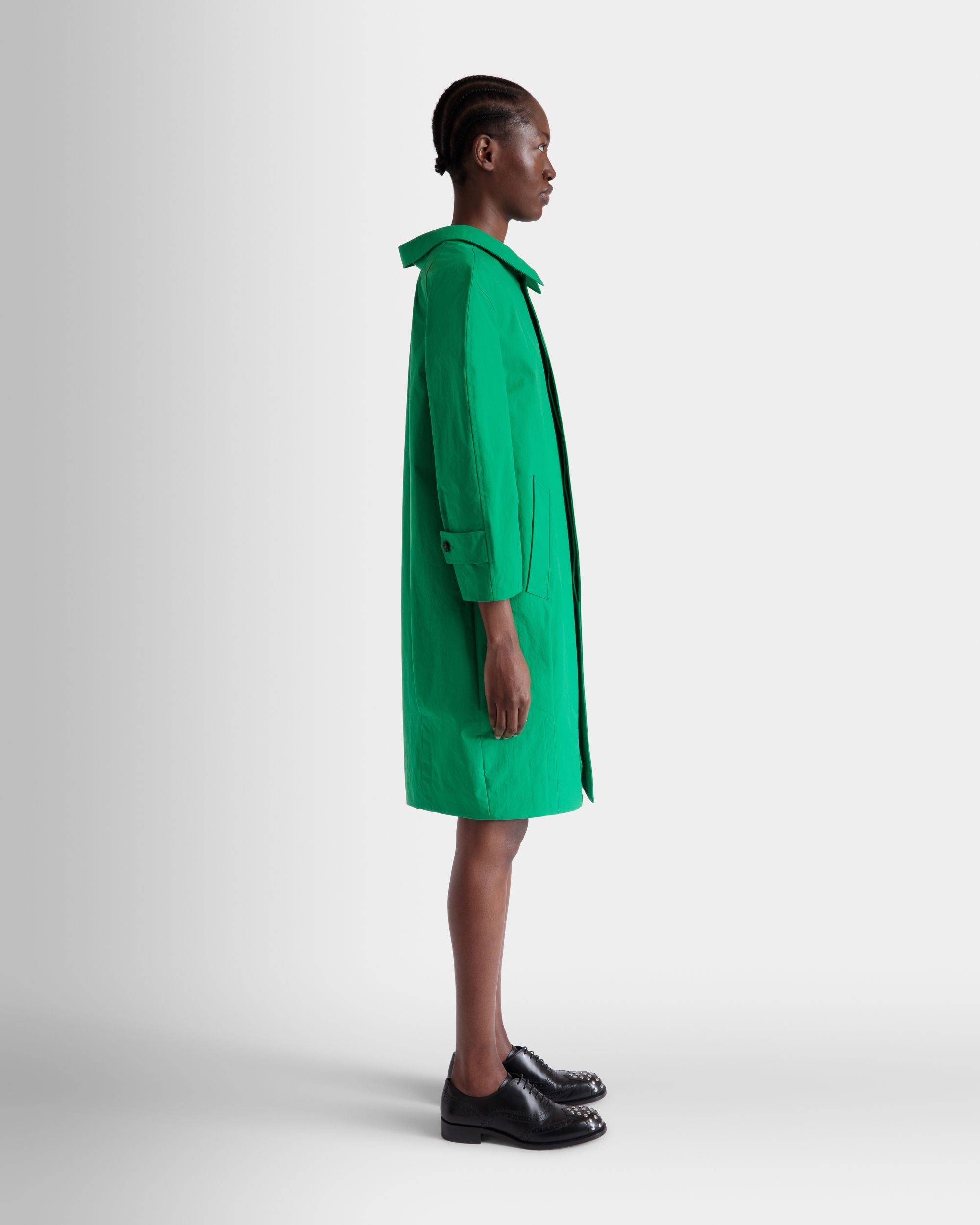 Mantel Aus Polyester In Emerald Green - Women's - Bally - 05