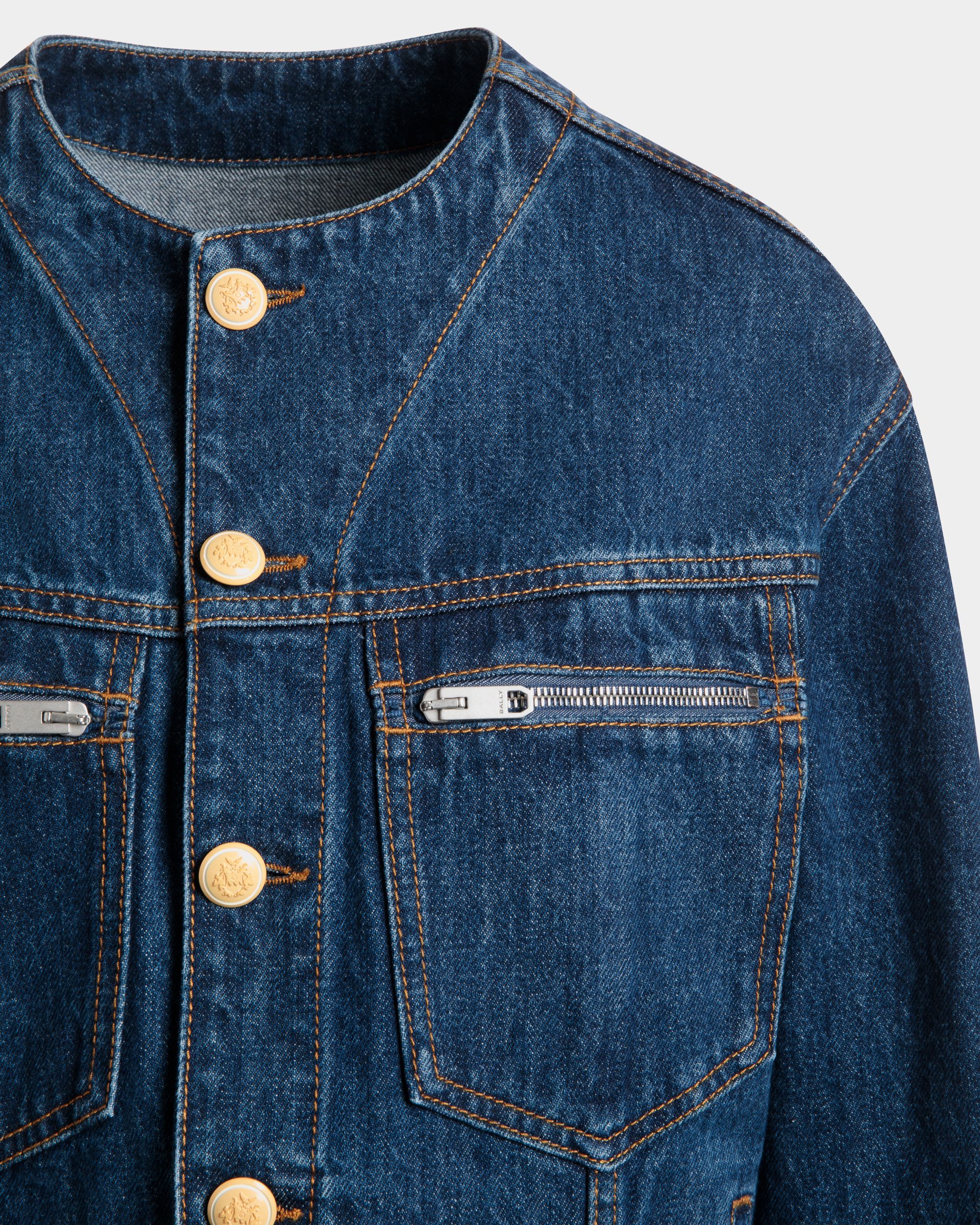 Jeansjacke Aus Baumwolle In Navy Blue - Women's - Bally - 02