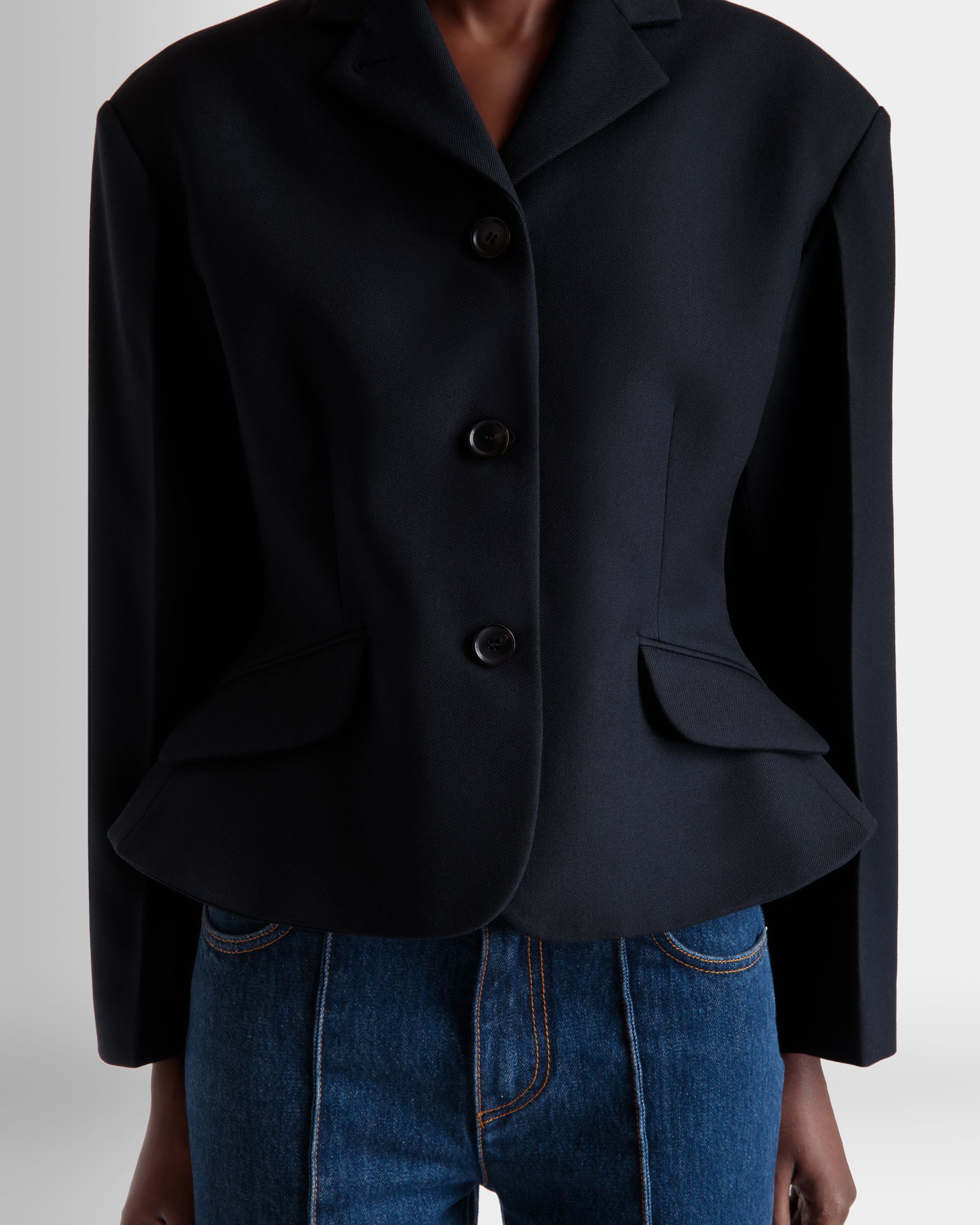 Blazer Aus Wolle In Navy Blue - Damen - Bally - 03