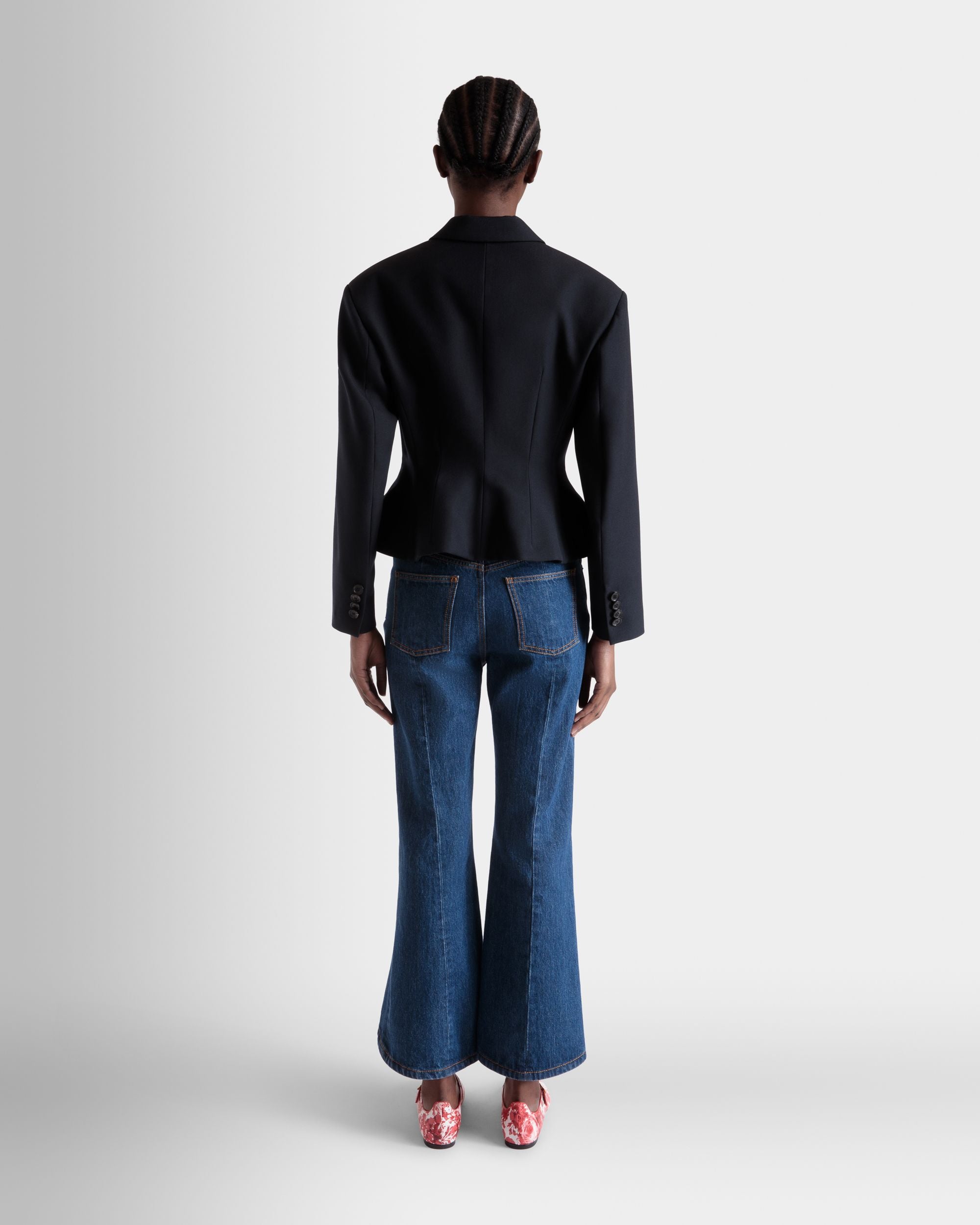 Blazer Aus Wolle In Navy Blue - Donna - Bally - 06