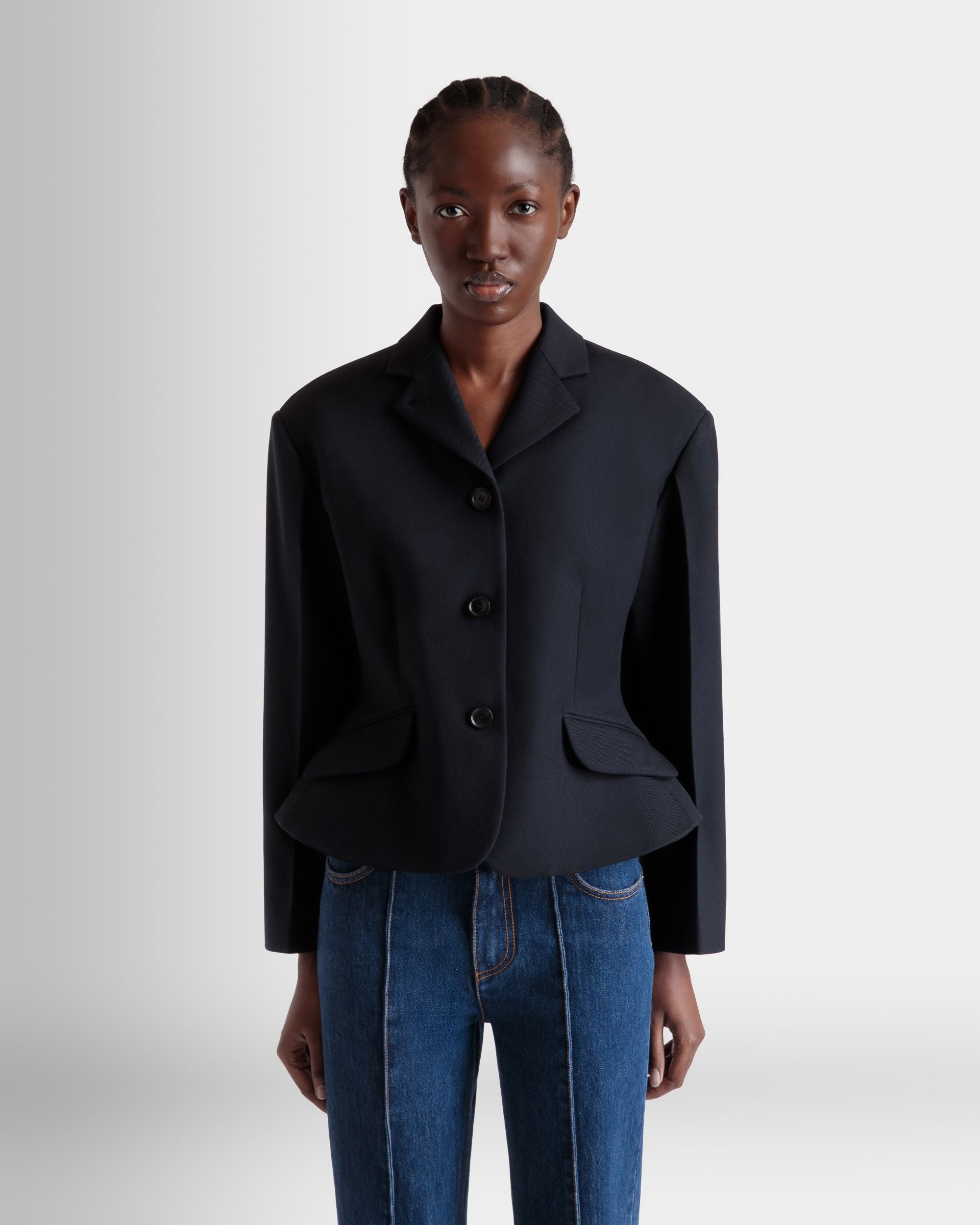 Blazer Aus Wolle In Navy Blue - Damen - Bally - 08